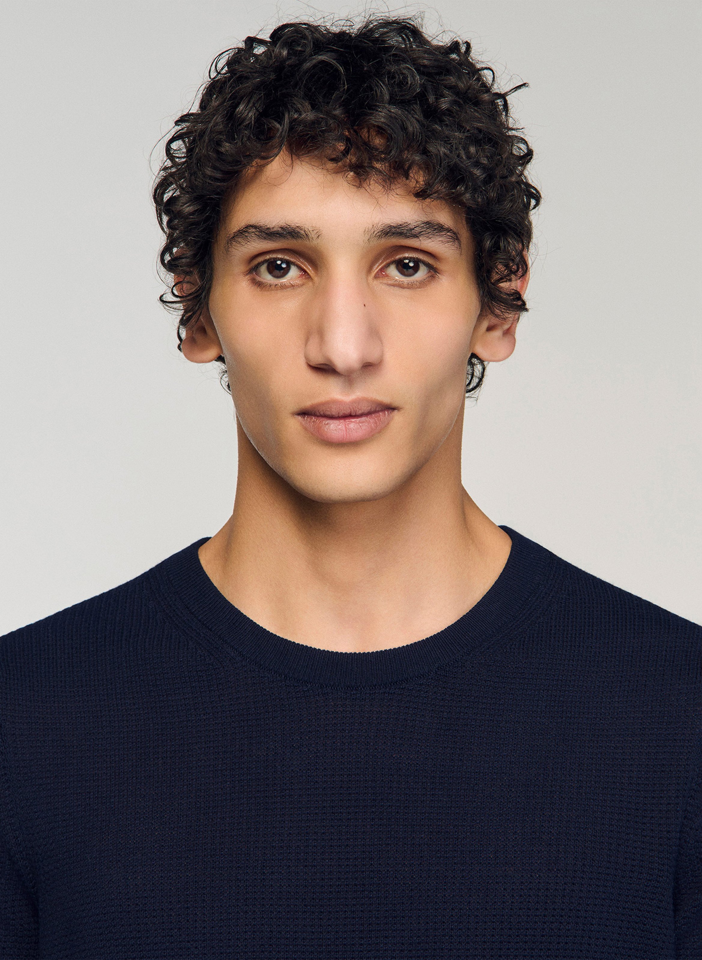 Textured knit sweater SANDRO Blue