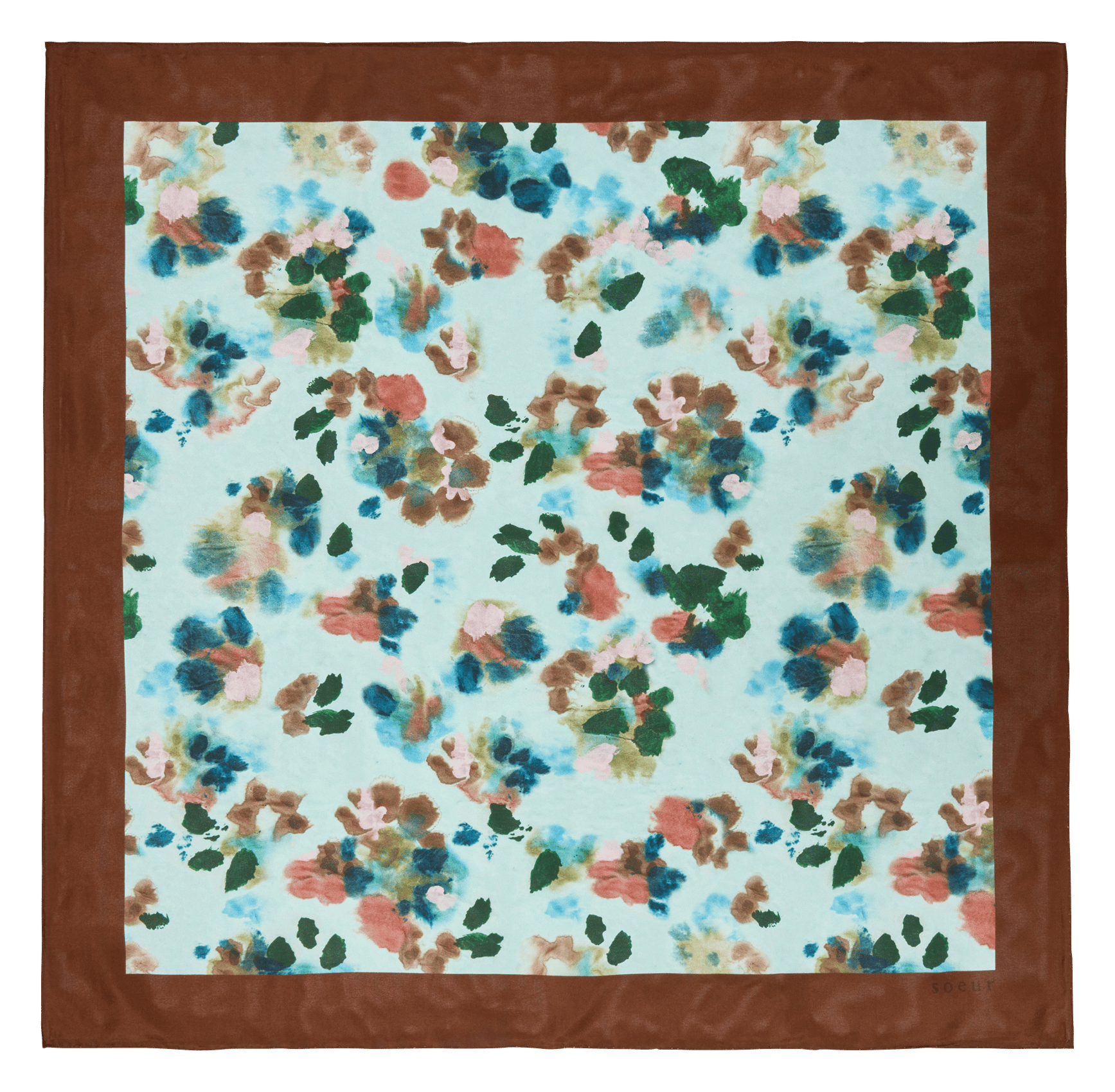 Foulard van zijde met print SOEUR Blauw