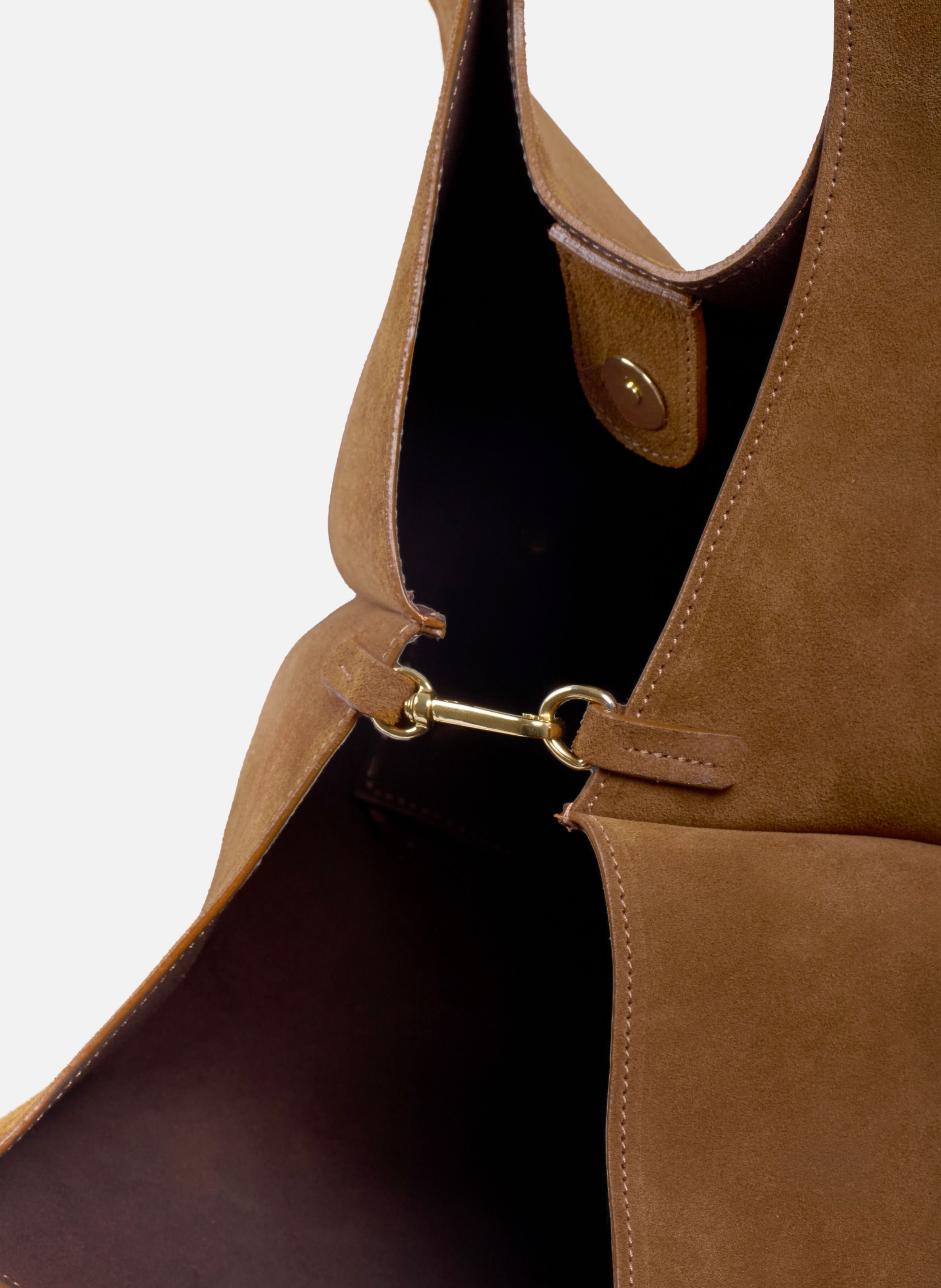 Sybil Tote Bag in Leather and Suede JULES & JENN Brown