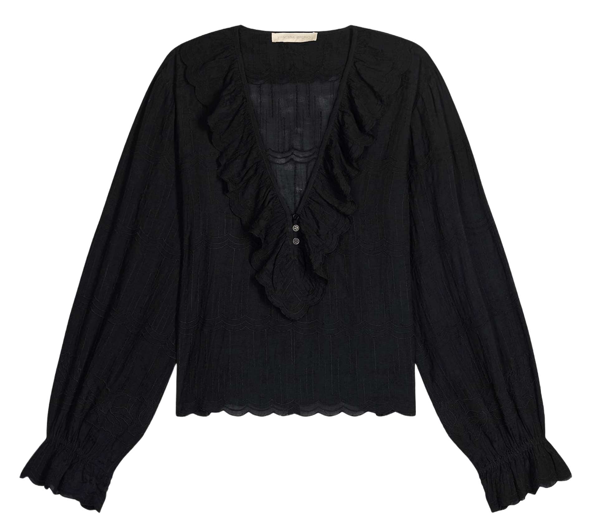 Blouse met V-hals HELEA Noir