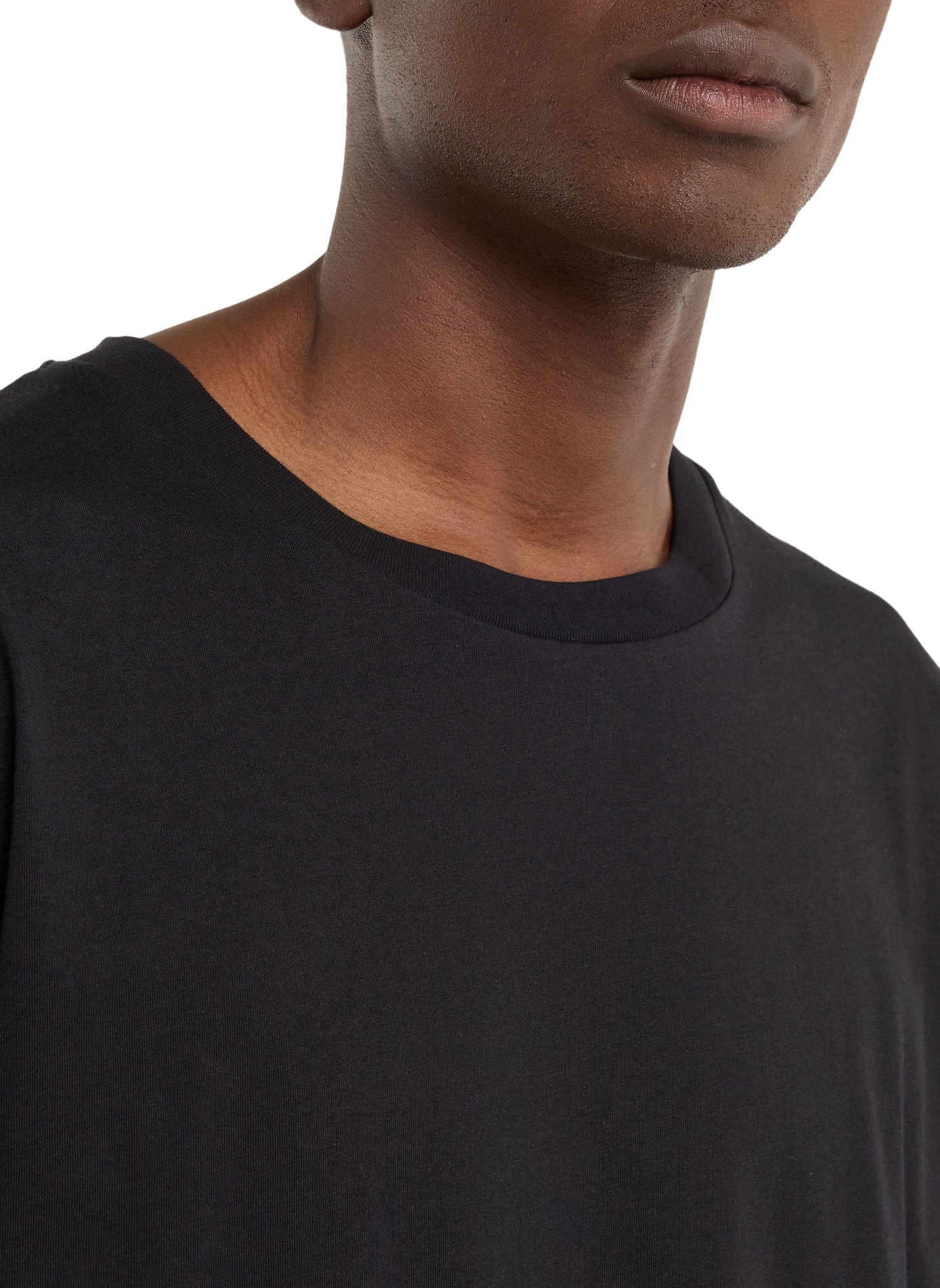 Round neck cotton baff-o T-shirt SAISON 1865 Black