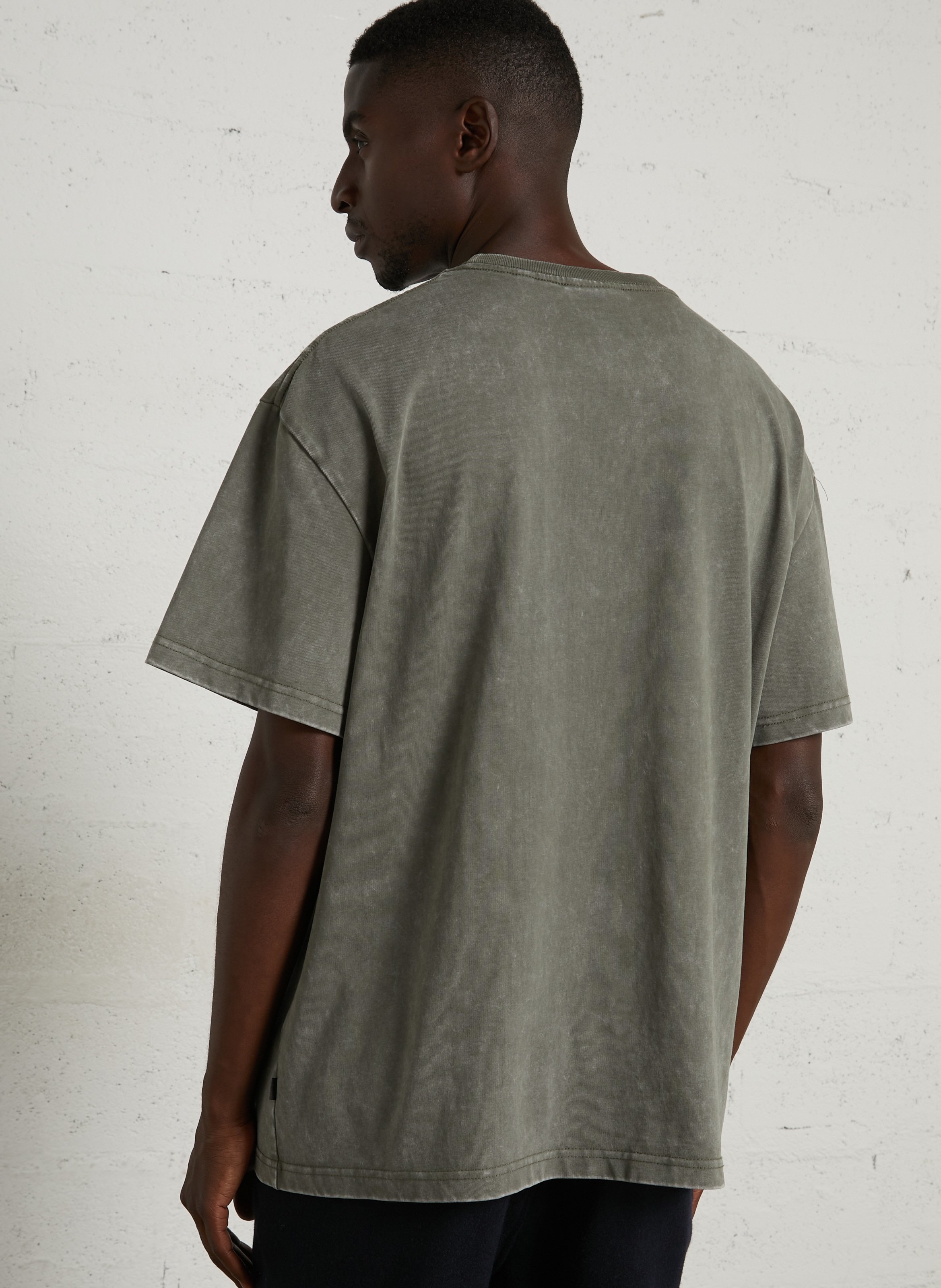 Baumwoll-T-Shirt mit Rundhalsausschnitt  SOLID Grun