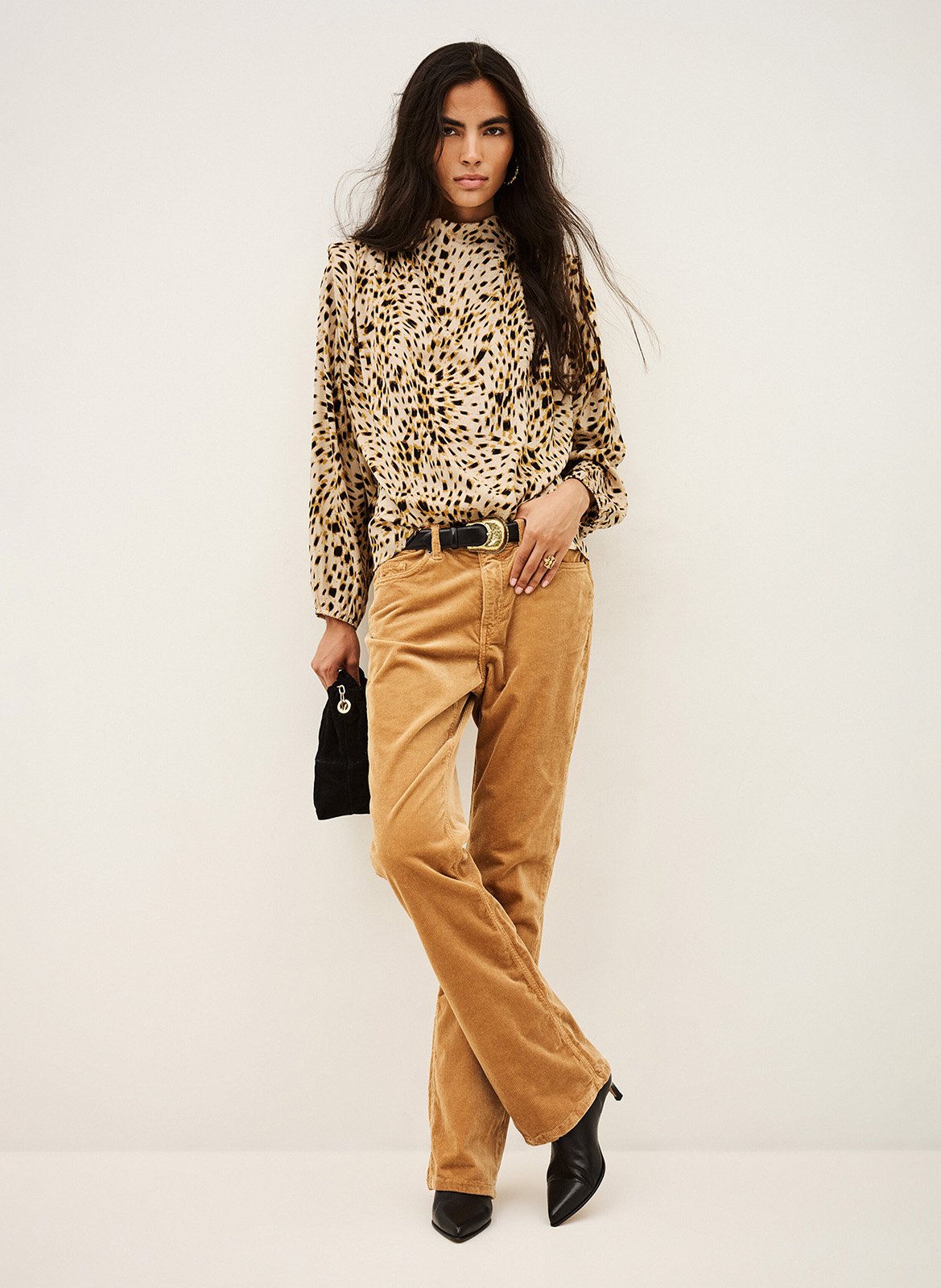 Printed blouse with high neck BA&SH Beige