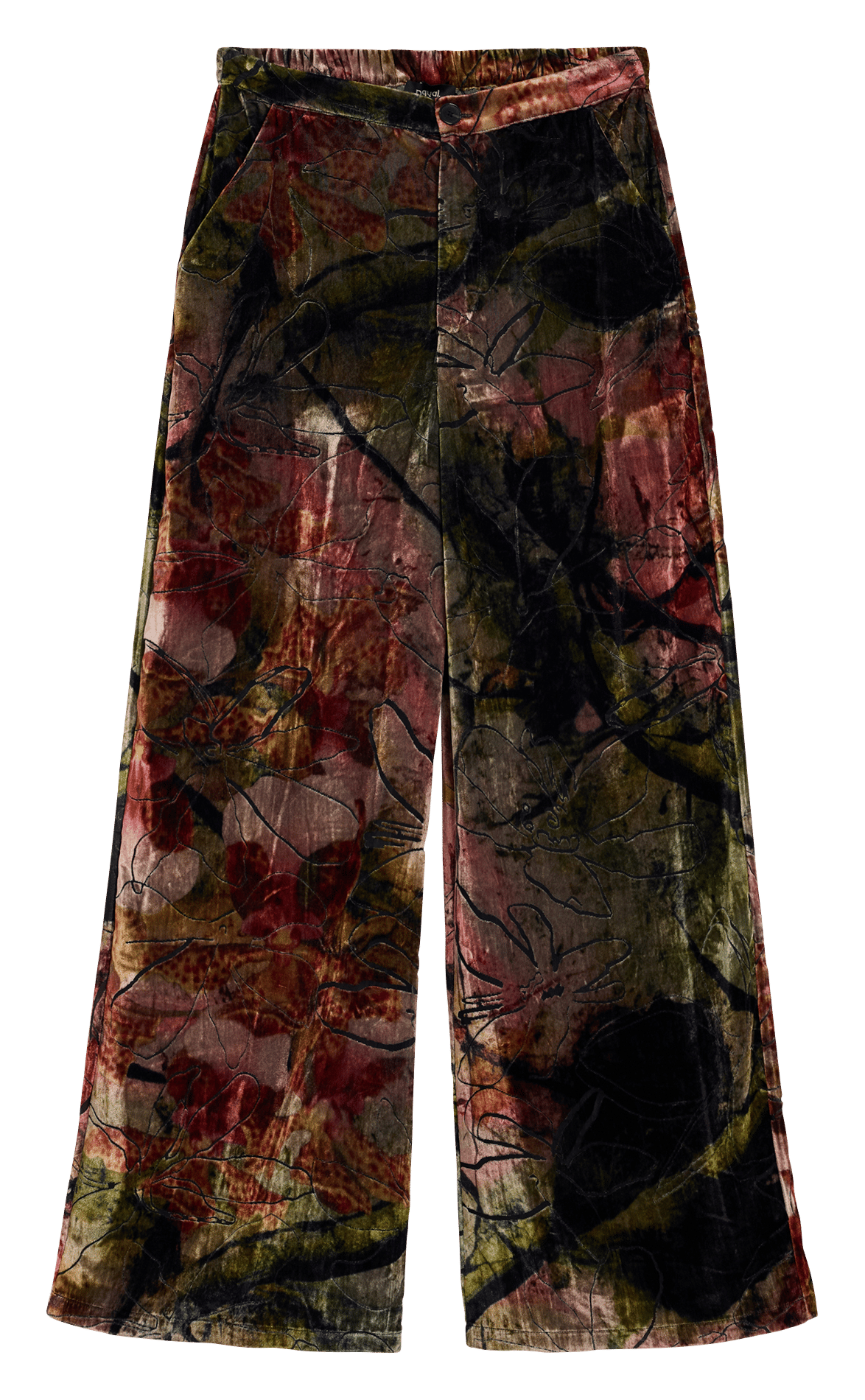 Printed wide-leg pants DESIGUAL Red