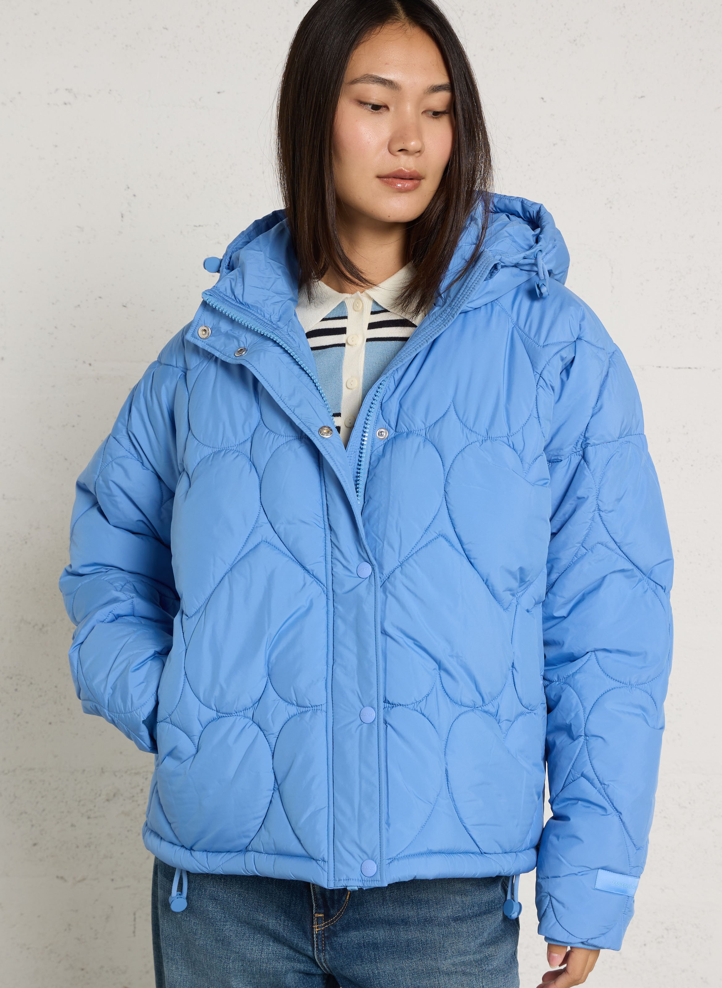 High-neck quilted jacket FABIENNE CHAPOT Blue