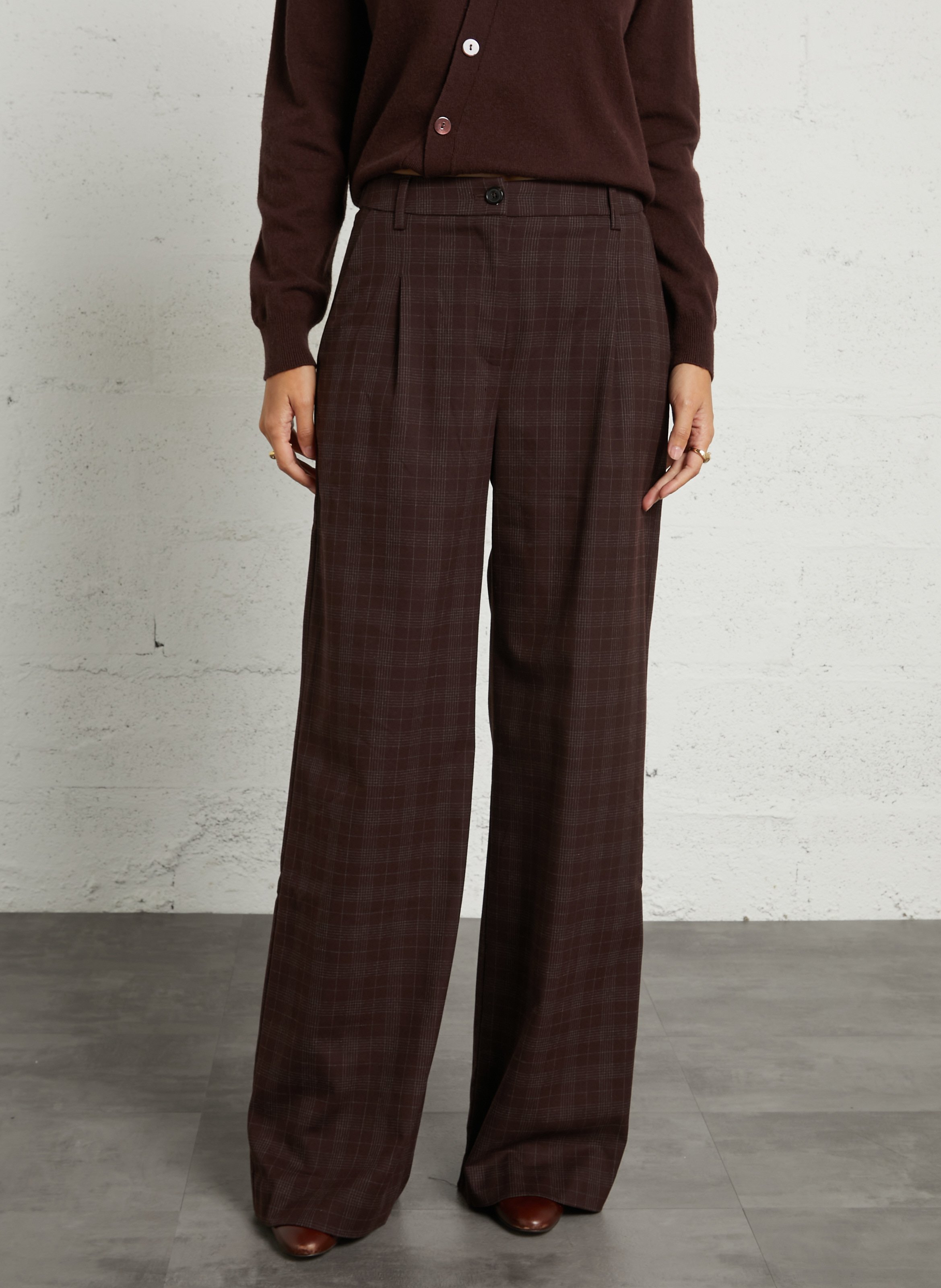 Weite Karohose NICE THINGS Pflaume
