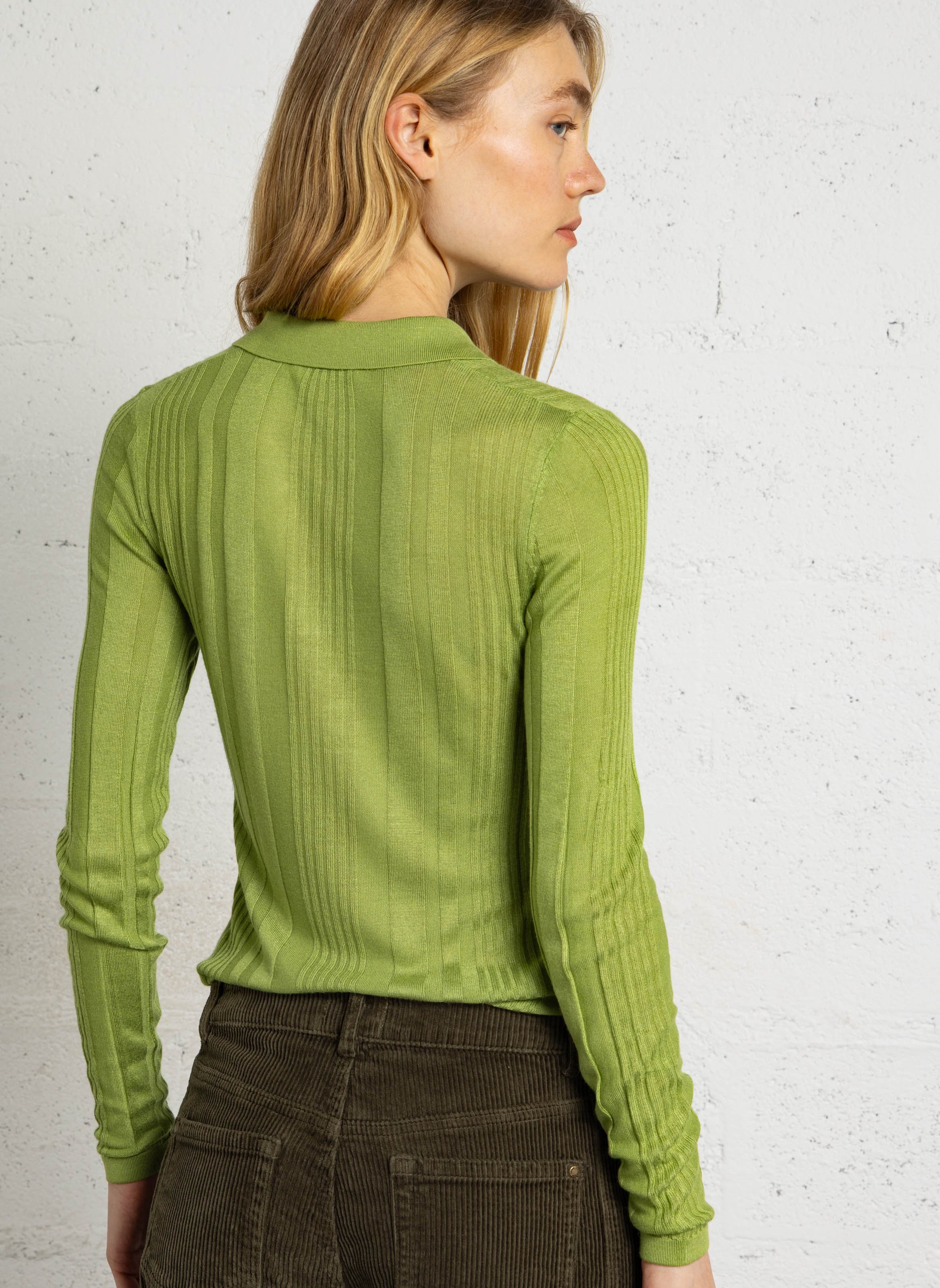 Top manches longues moulant  THINKING MU Vert