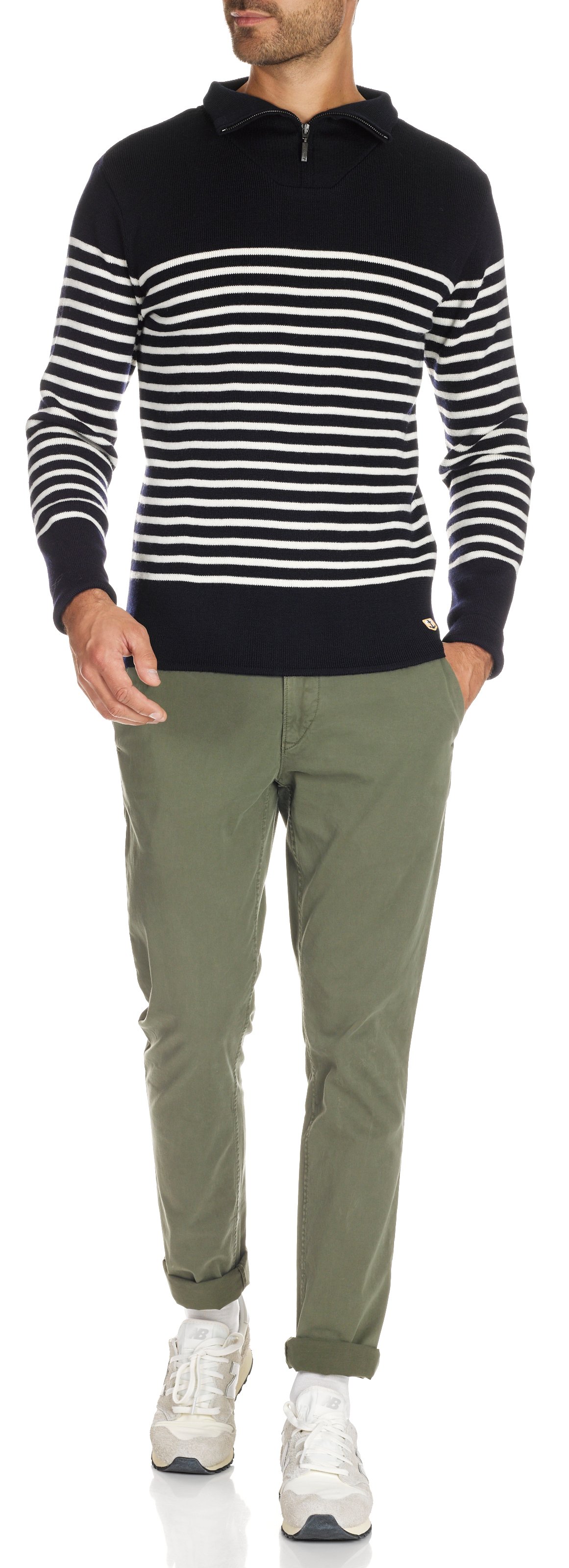 Marinière slim à col camionneur en laine ARMOR LUX Multicolore