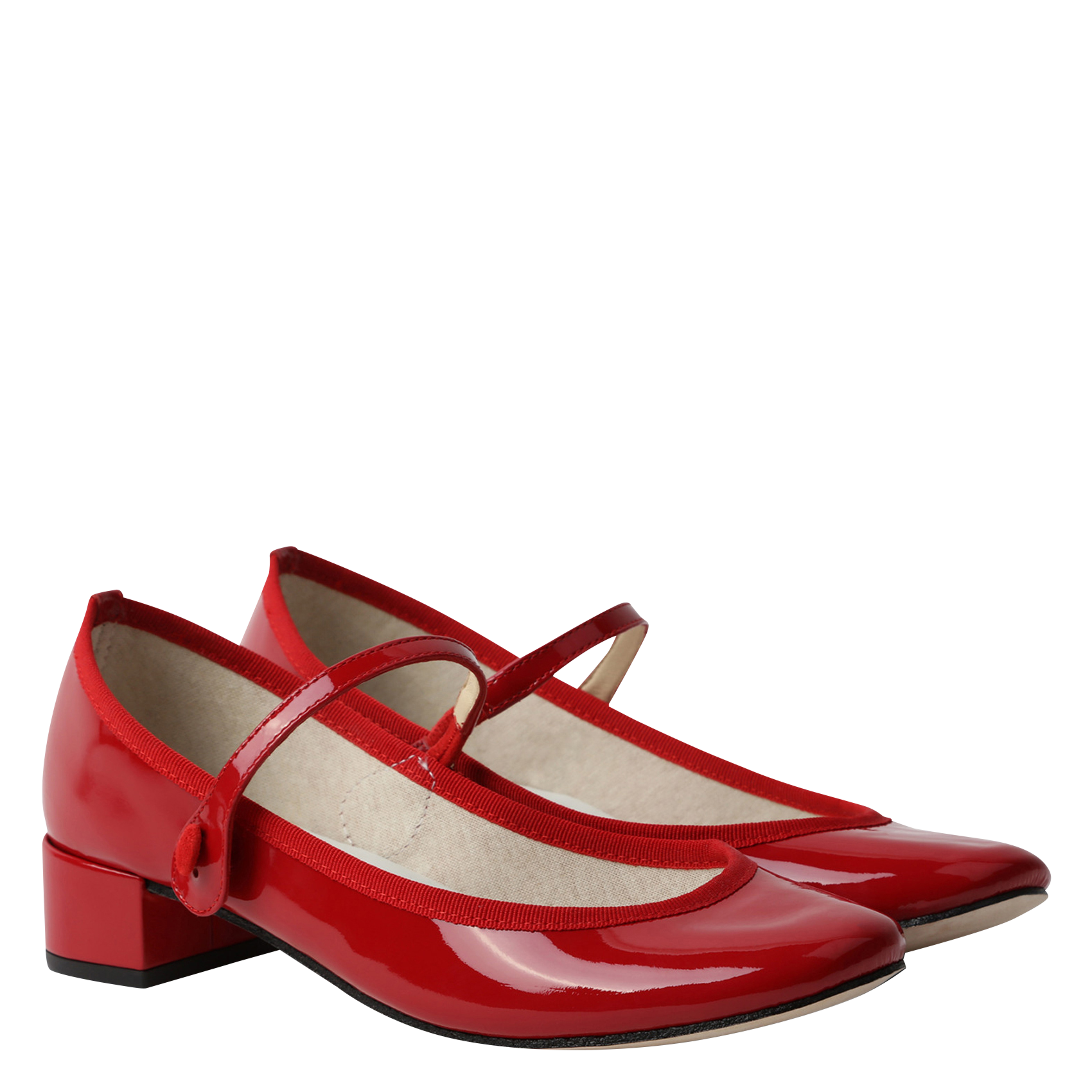 Babies à talons en cuir vernis REPETTO Rouge