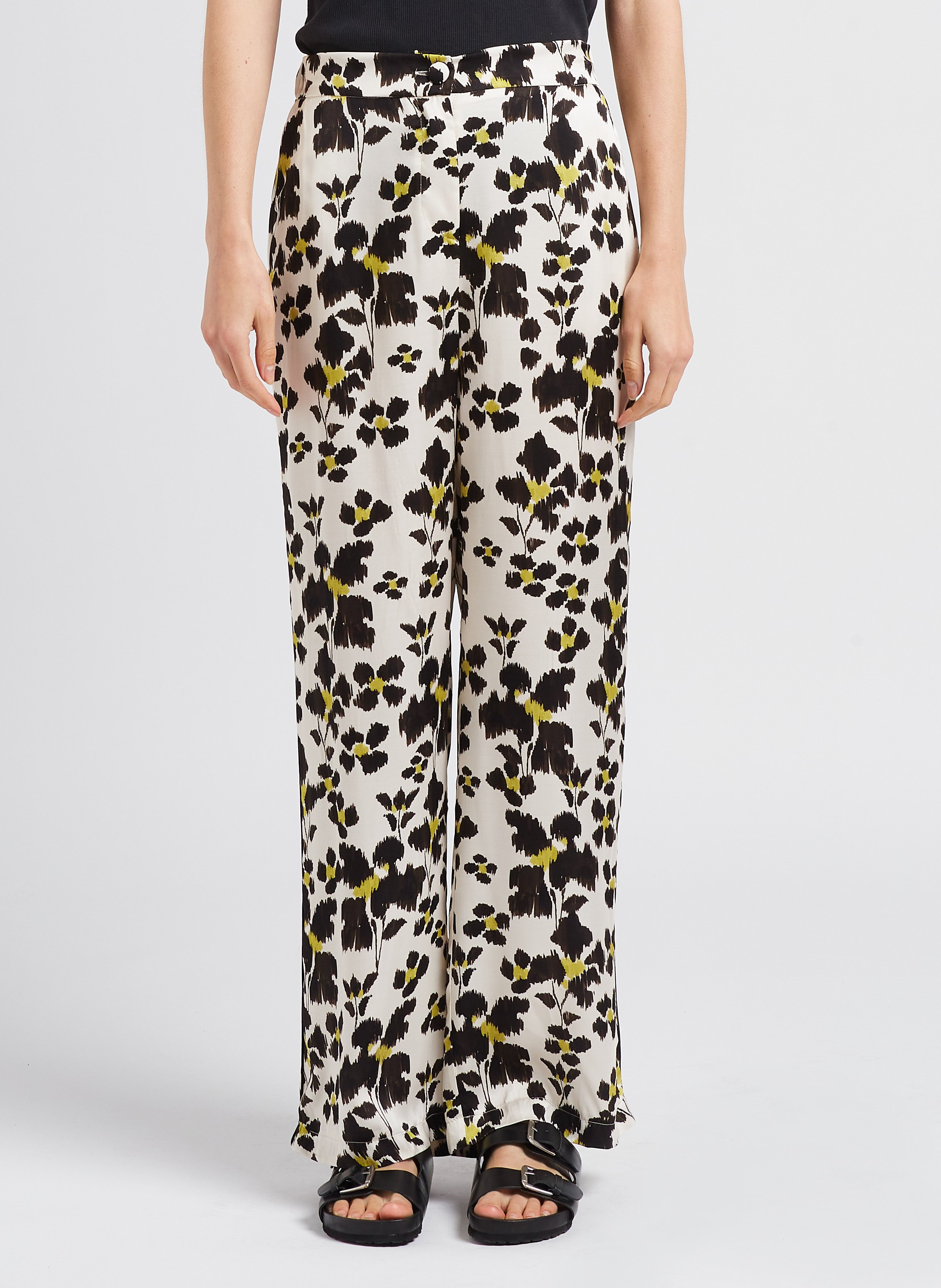 Broek met hoge taille en print IMPERIAL Zwart