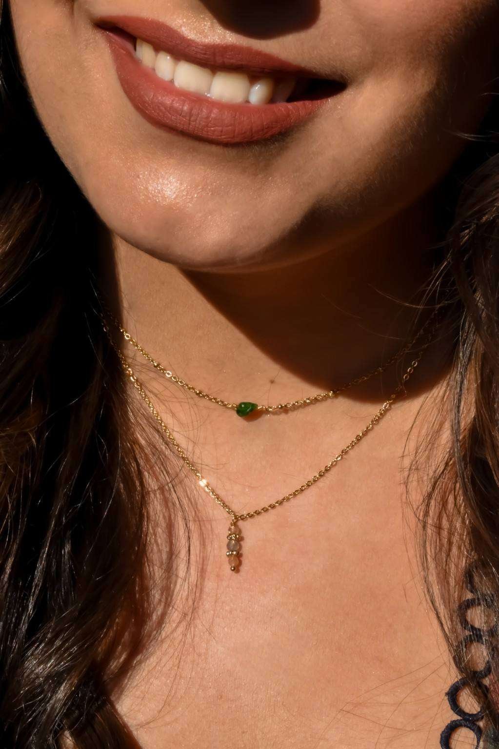 Sunstone labradorite necklace GINANDGER Multicolored