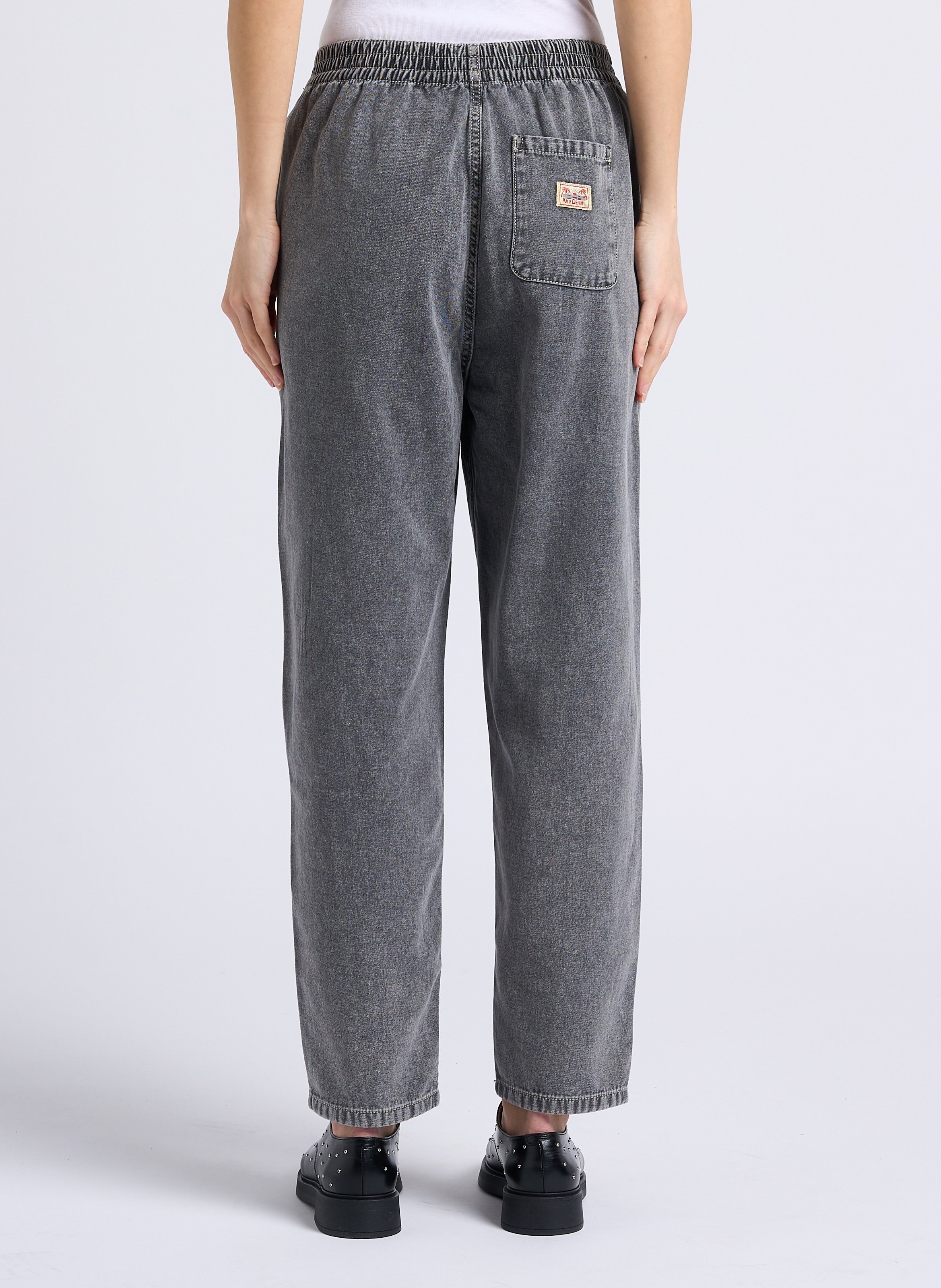 Straight Cut High Waist Jeans aus Baumwolle AMERICAN VINTAGE Grau