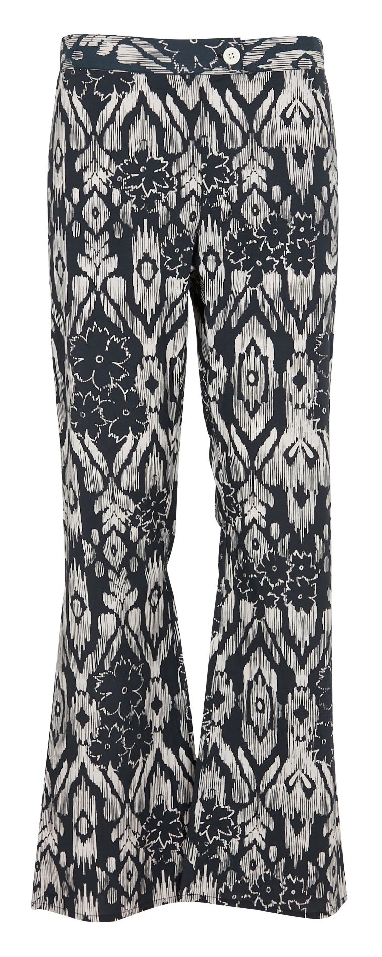 Straight-leg printed cotton pants V DE VINSTER Black