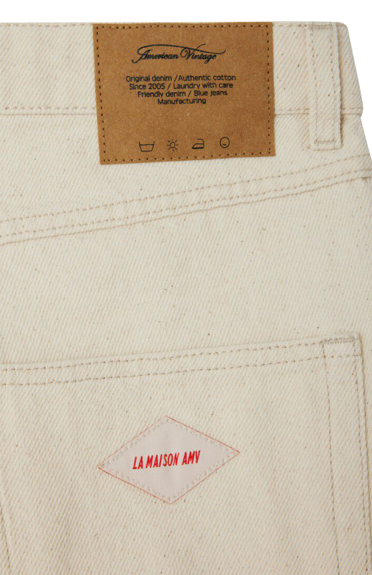 High-waisted shorts in recycled cotton AMERICAN VINTAGE Beige