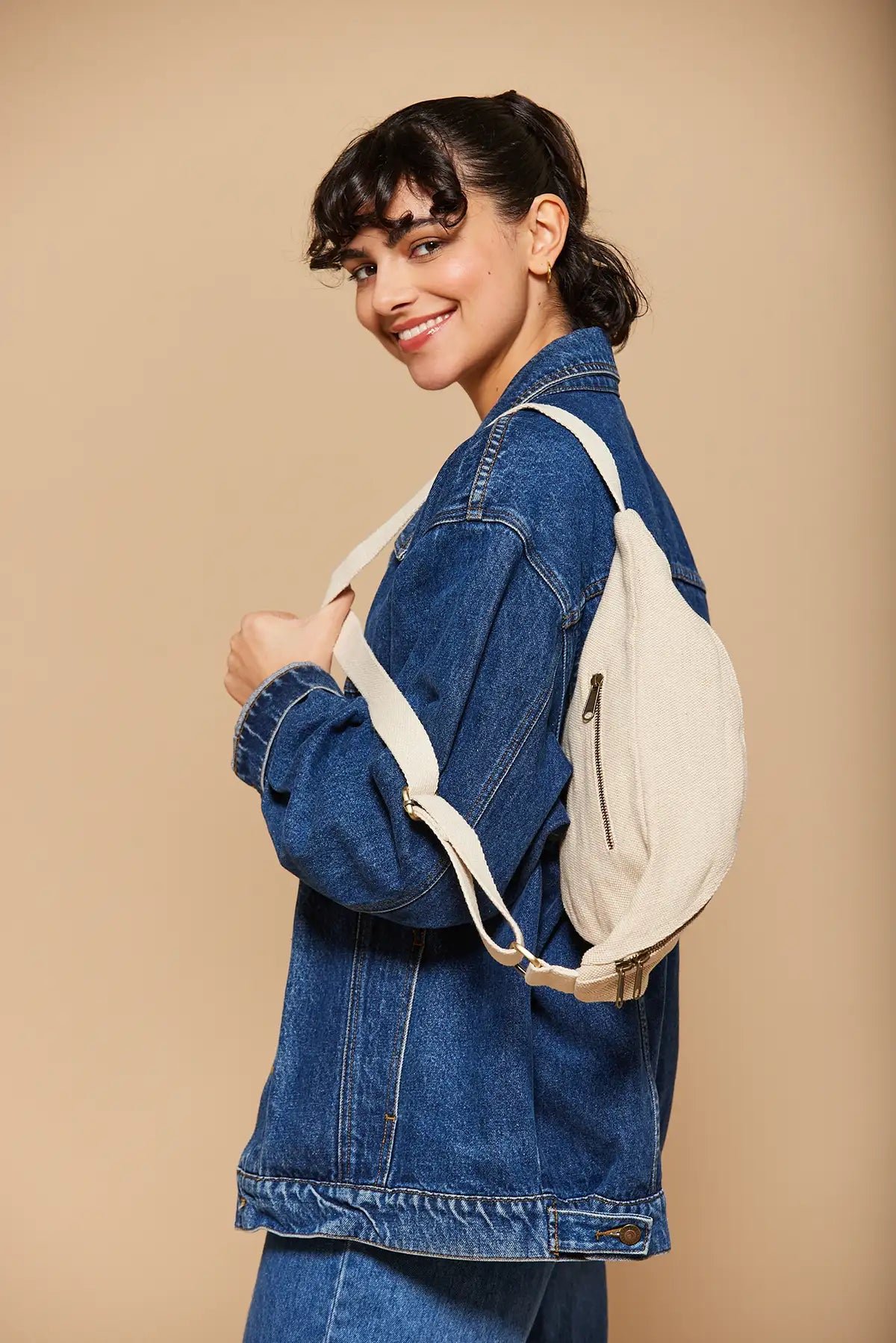 Cotton waist bag HINDBAG Beige