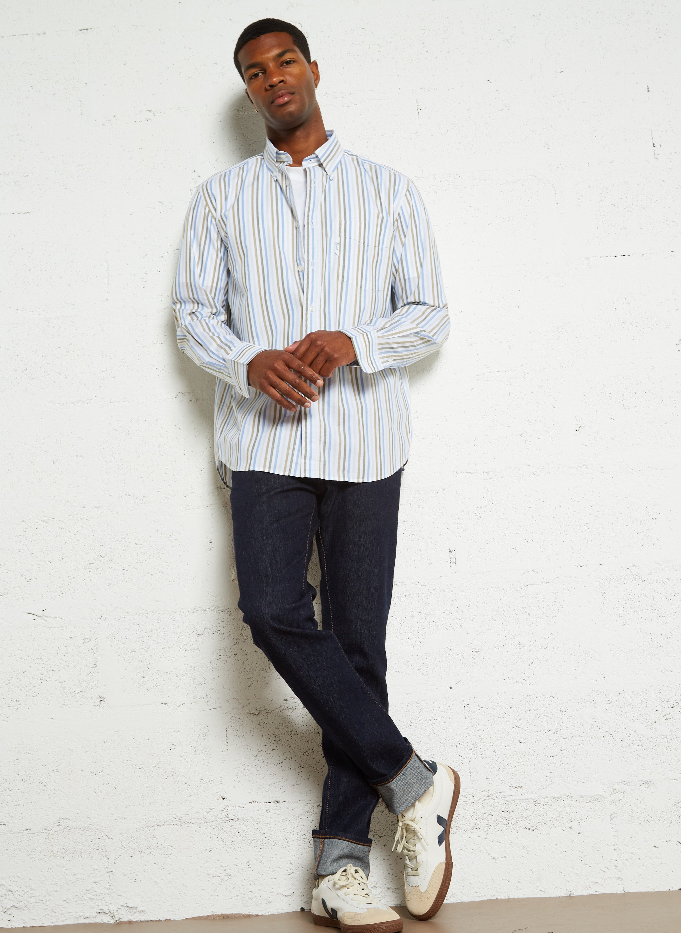 Cotton-blend straight jeans HACKETT Blue