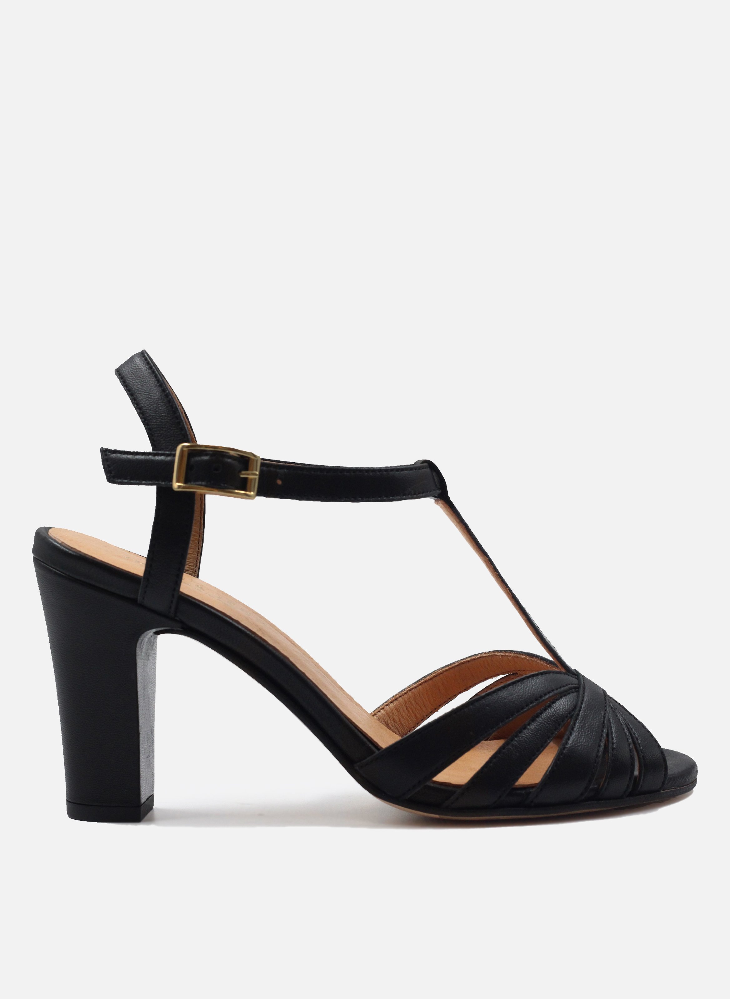 Leather strappy sandals with heels JULES & JENN