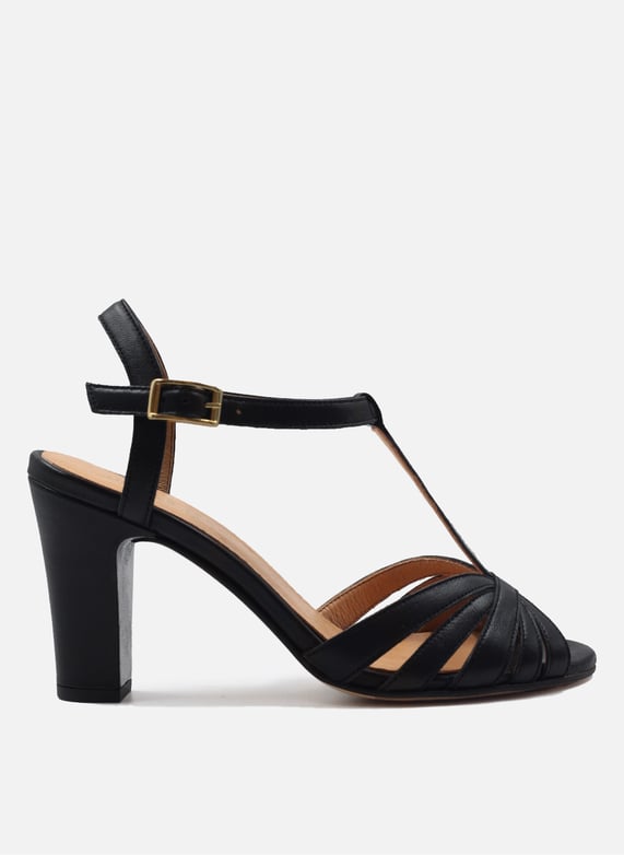 Sandales Talon Brides Cuir Lisse Noir Jules Jenn Femme 1SHO05201BLK040 Place des Tendances