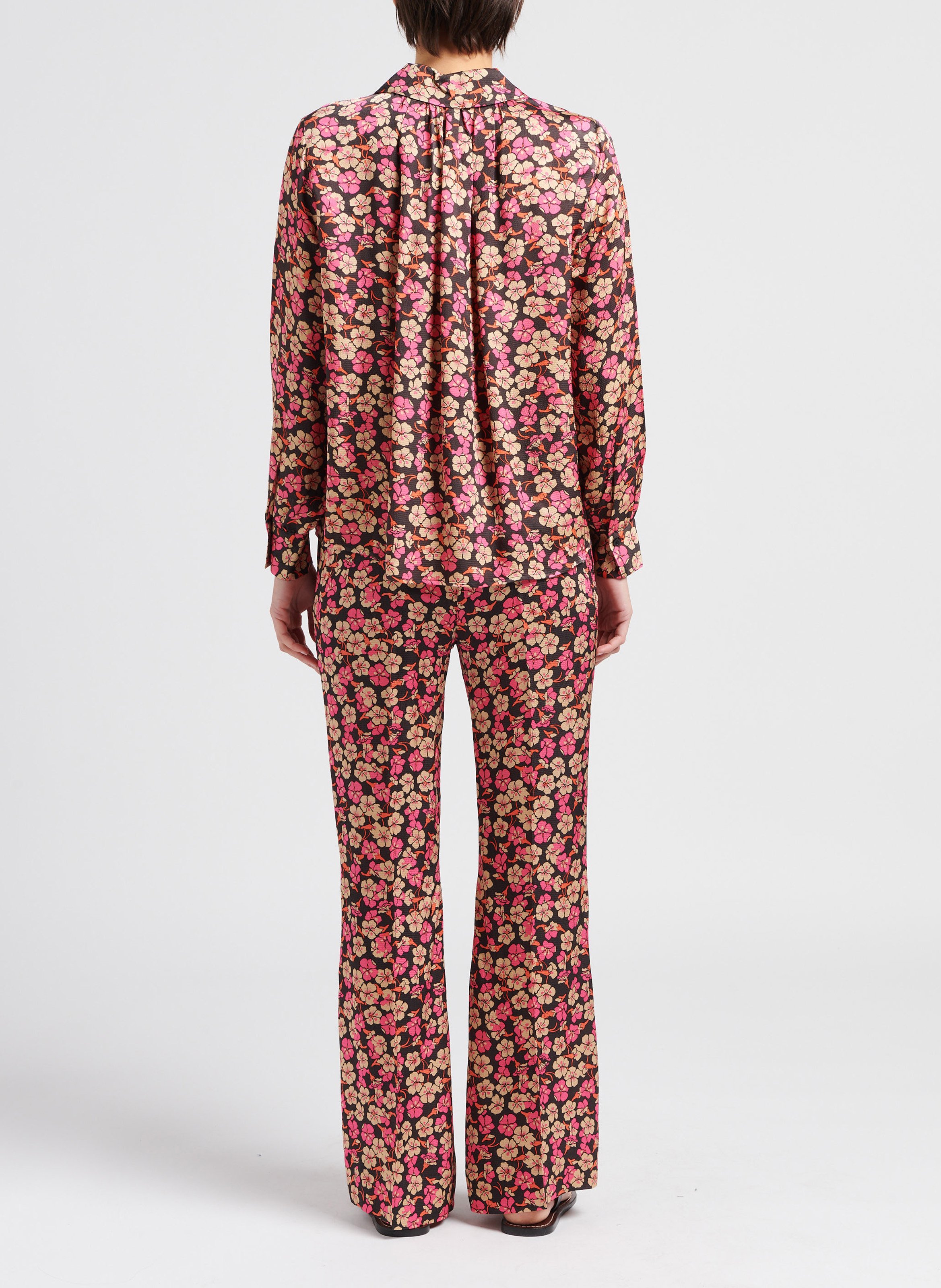 Weite Hose mit Blumenprint SECOND FEMALE Rosa