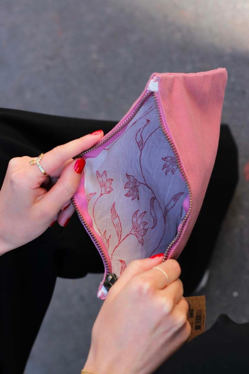 Cotton clutch bag HINDBAG Pink