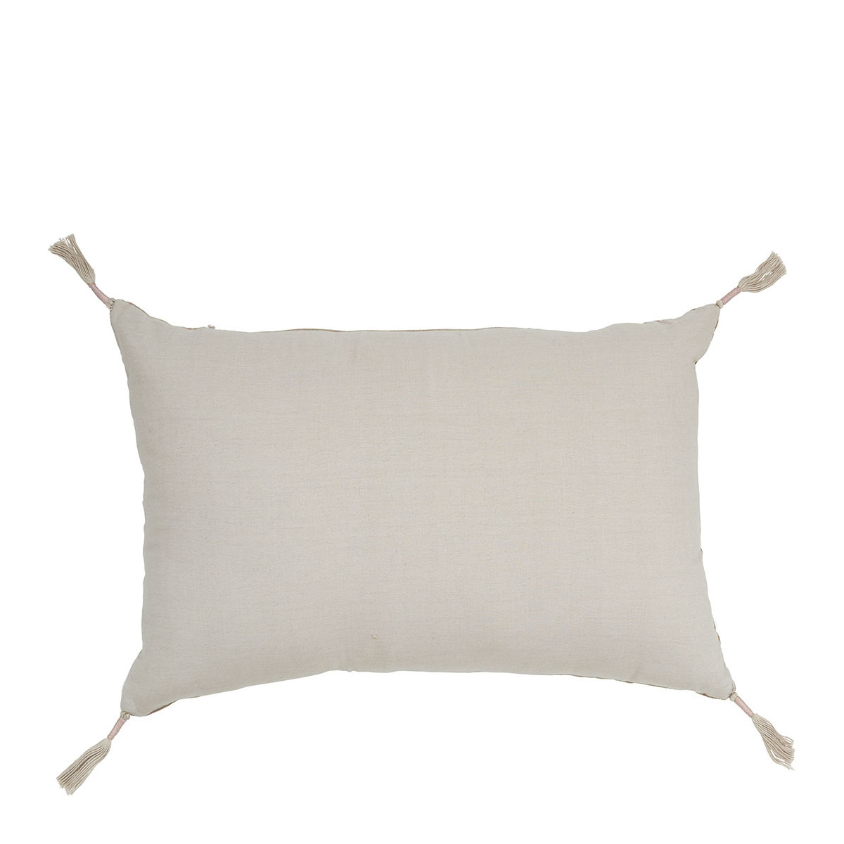 Cotton and linen velvet cushion cover BLANC D'IVOIRE Pink