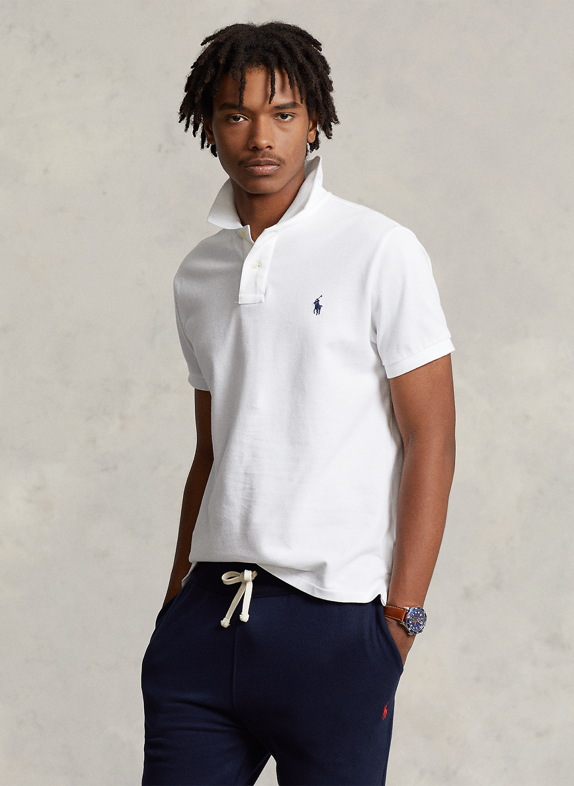 Short-sleeved slim-fit polo shirt POLO RALPH LAUREN White