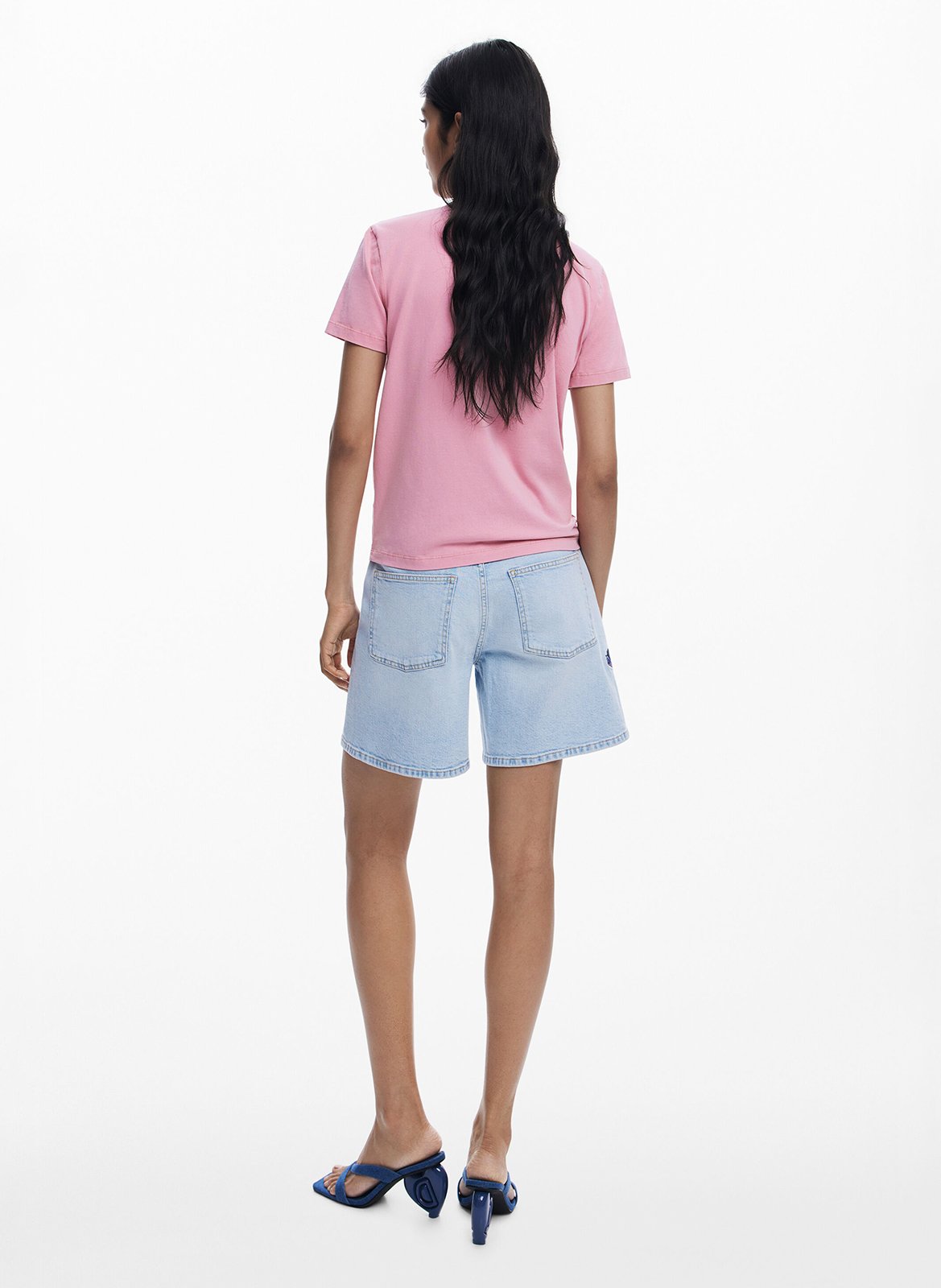 Bermuda droit en coton mélangé DESIGUAL Bleu