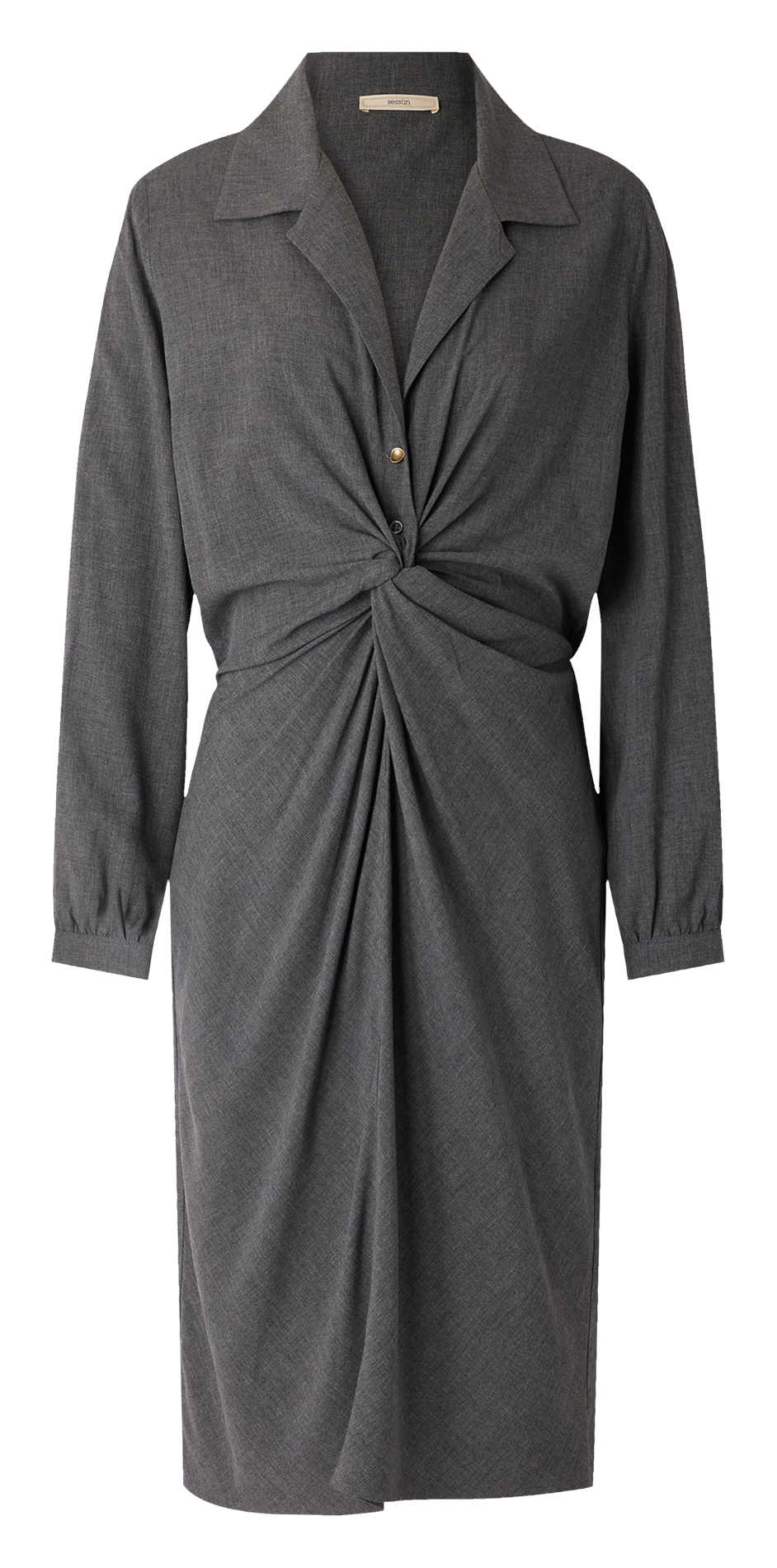 Midi shirt dress with tie-waist SESSUN Grey