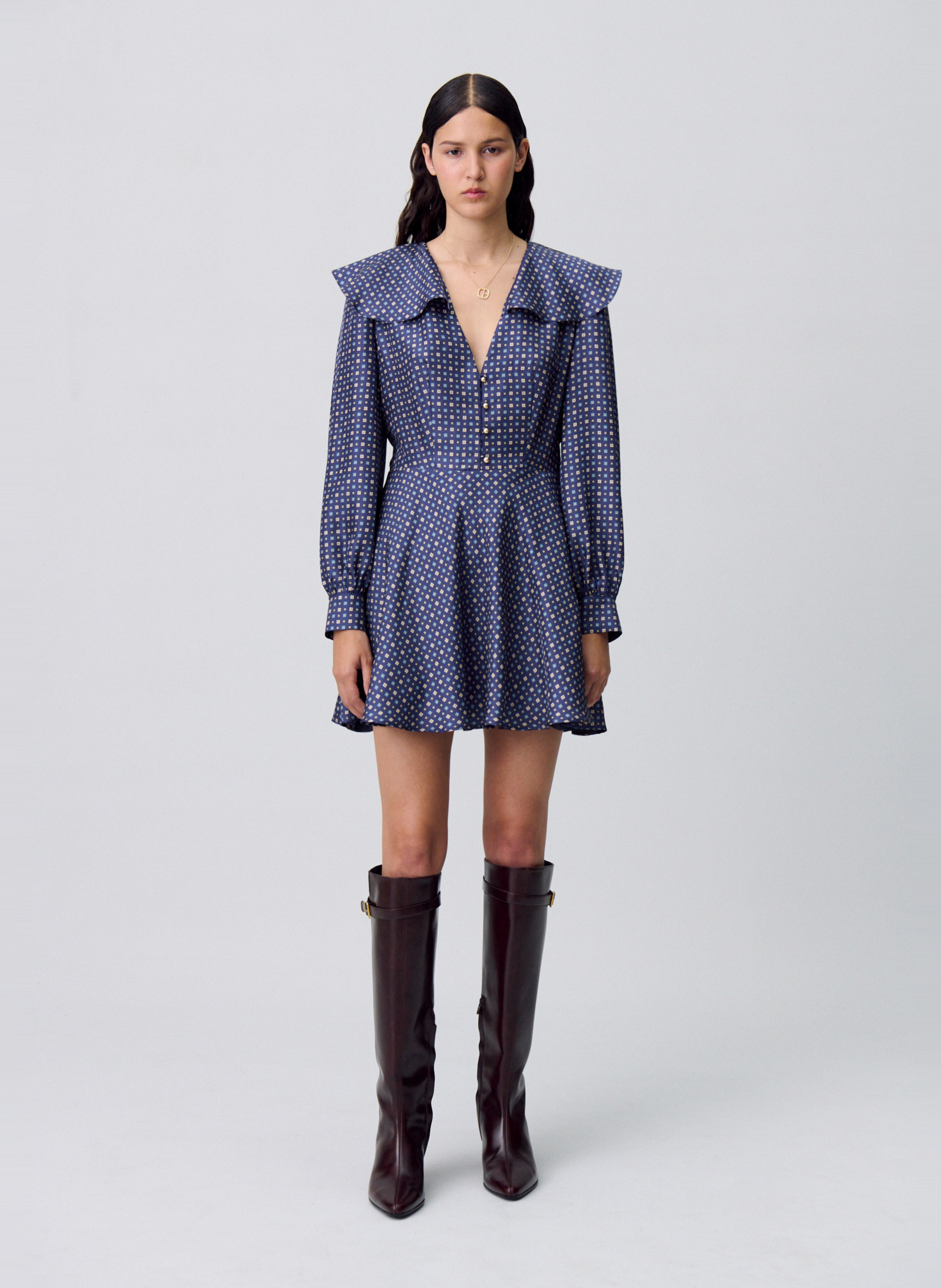 Robe courte en soie imprimée CLAUDIE PIERLOT Multicolore