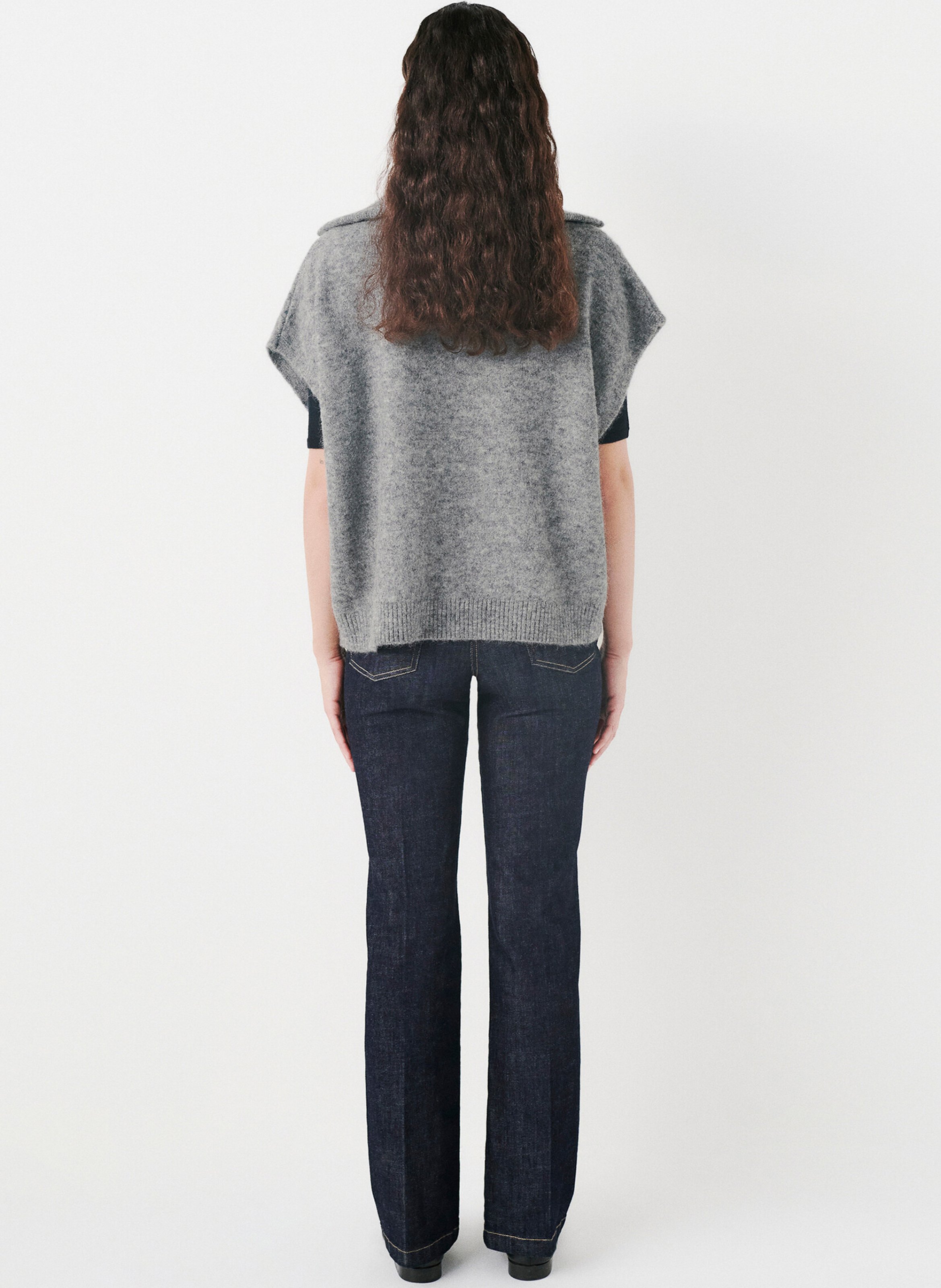 Trucker collar vest CAROLL Grey