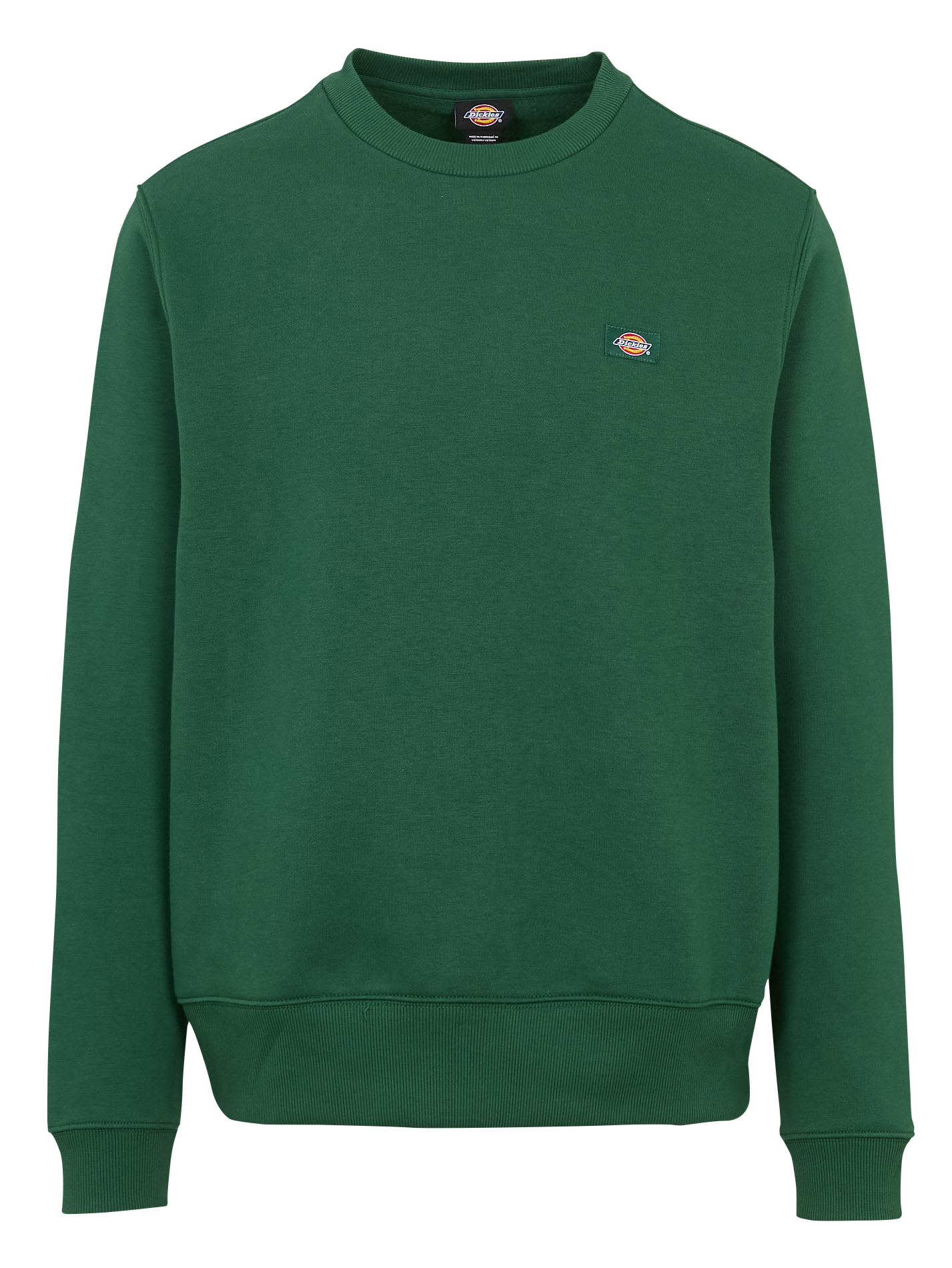 Rechte sweater met ronde hals | katoenblend OAKPORT Pine needle green