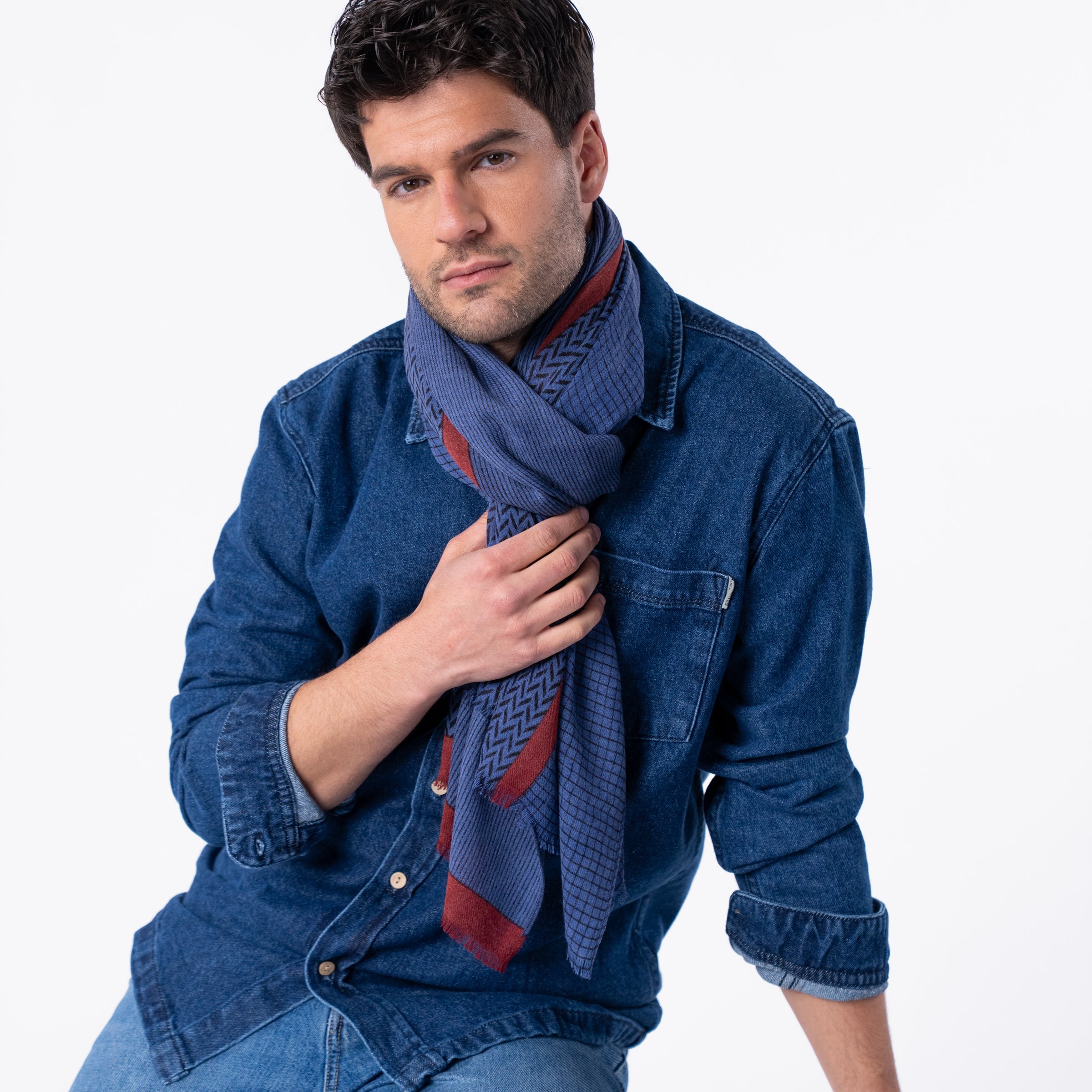 Floaty wool scarf BILLYBELT Blue
