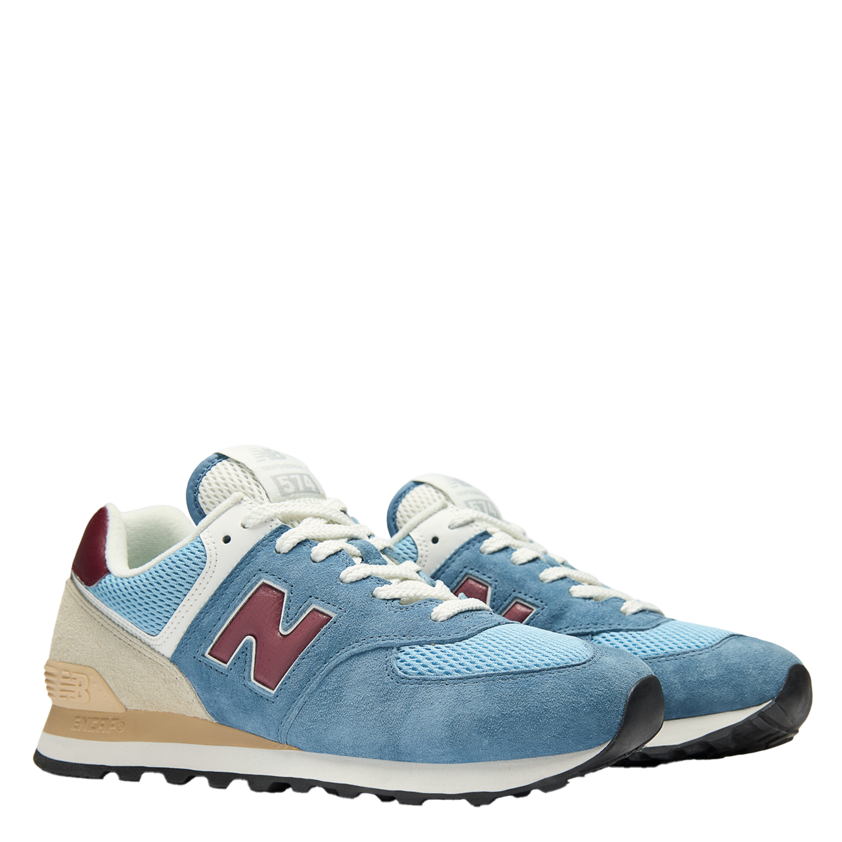 Low-top leather mix sneakers NEW BALANCE Blue