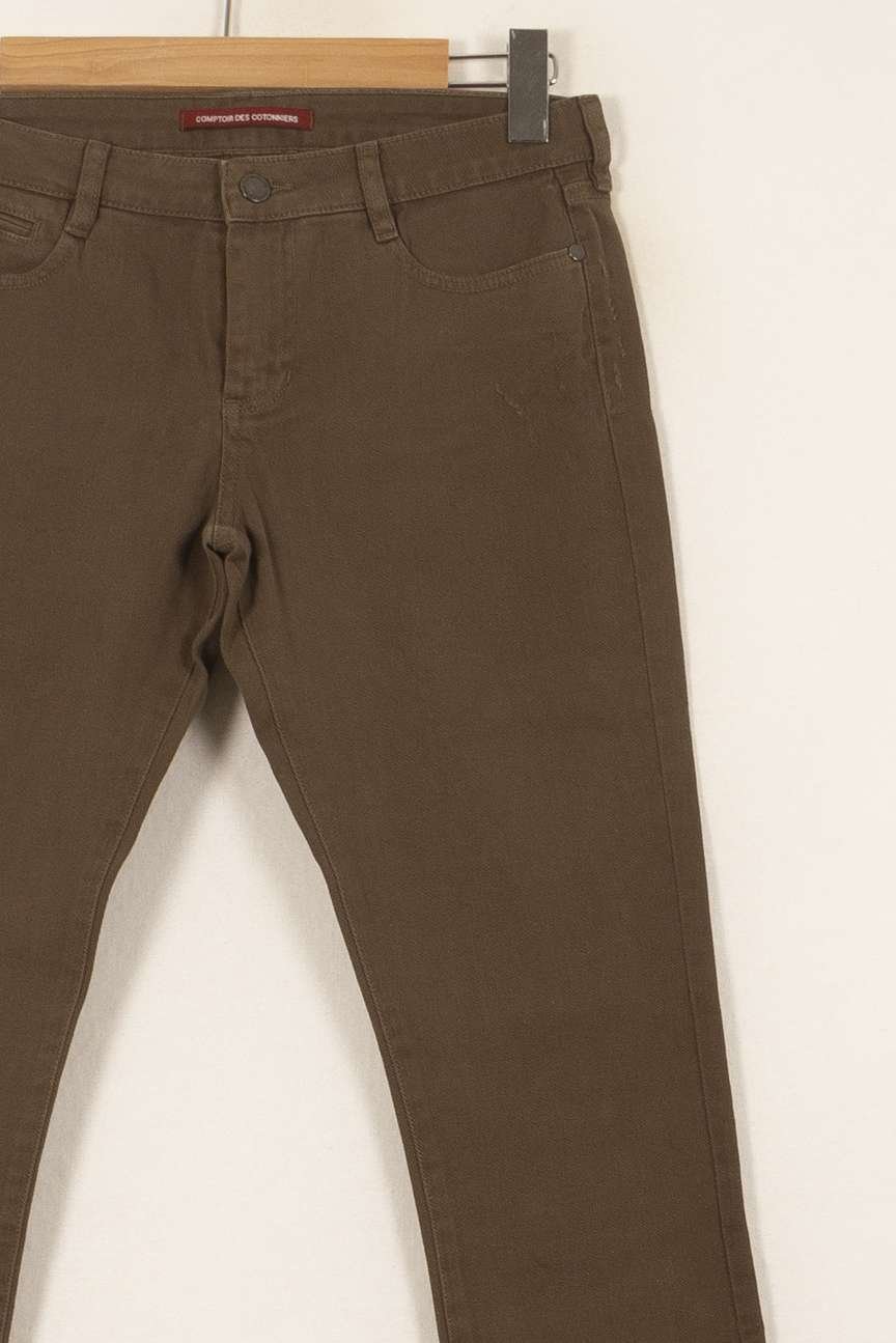 Cropped slim jeans with studs COMPTOIR DES COTONNIERS - Seconde main Green