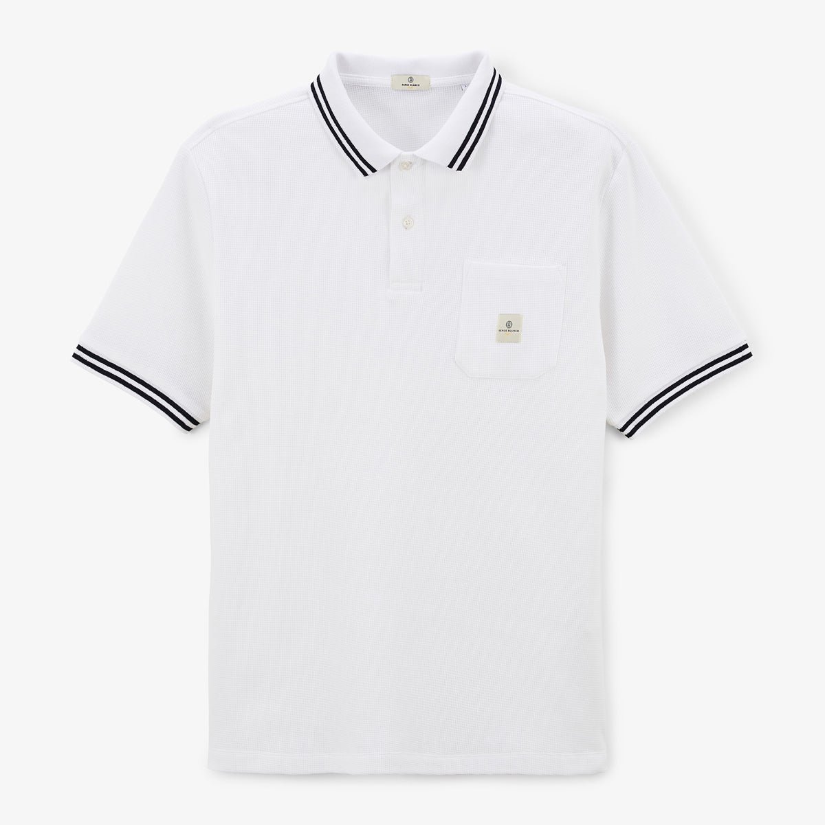 Short-sleeved waffle fabric polo SERGE BLANCO White
