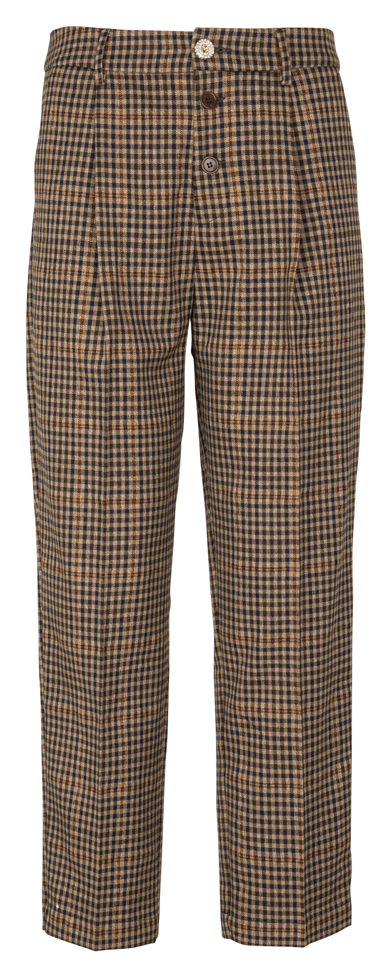 Karierte Bundfaltenhose LIU JO Braun