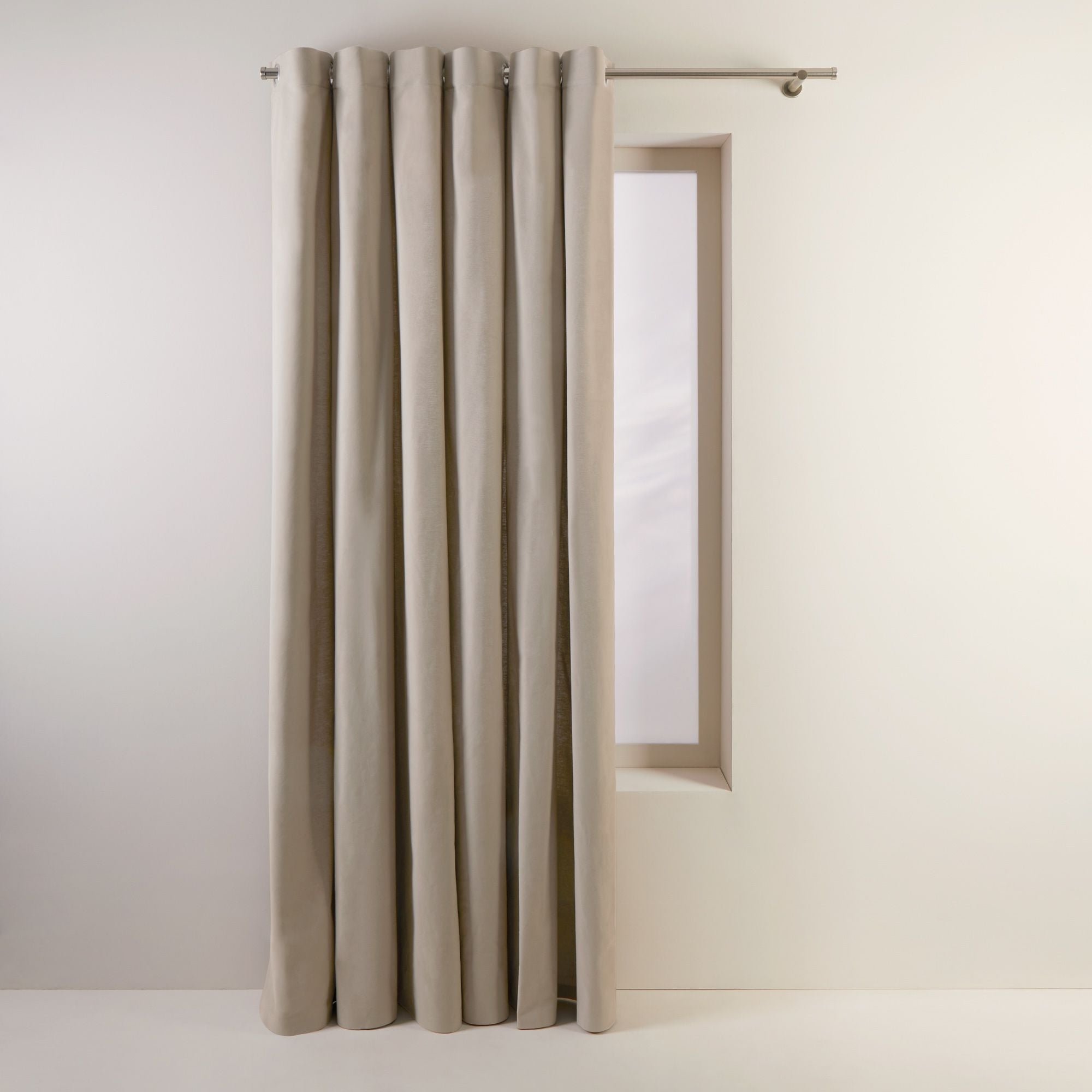 Curtain with black eyelets MADURA Beige