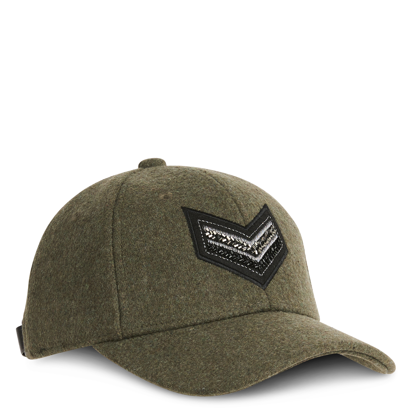Solid cap with chevron embroidery IKKS Khaki