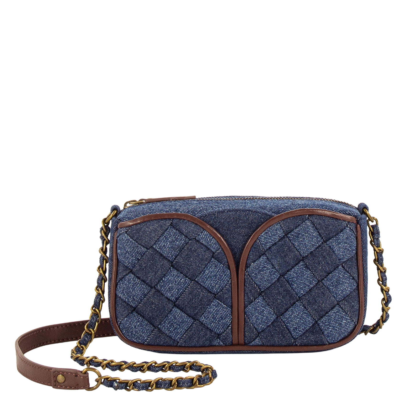 Braided denim crossbody bag SESSUN Blue