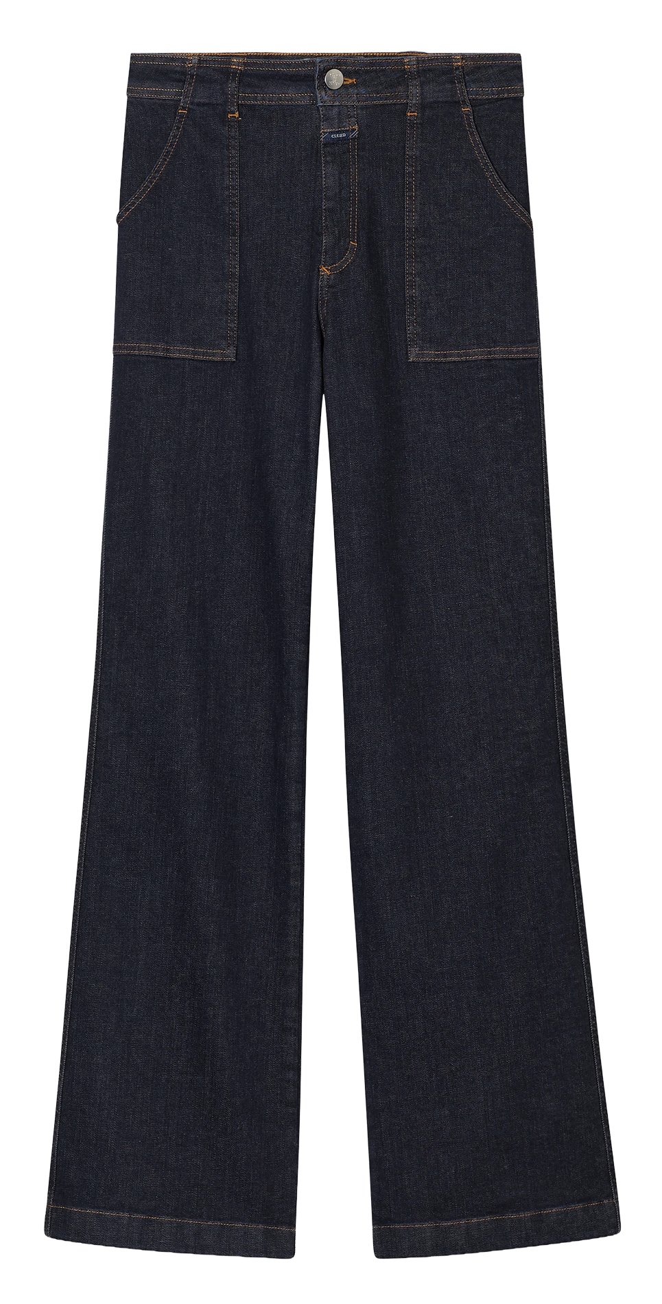 High-rise flared cotton-blend jeans CLOSED Blue