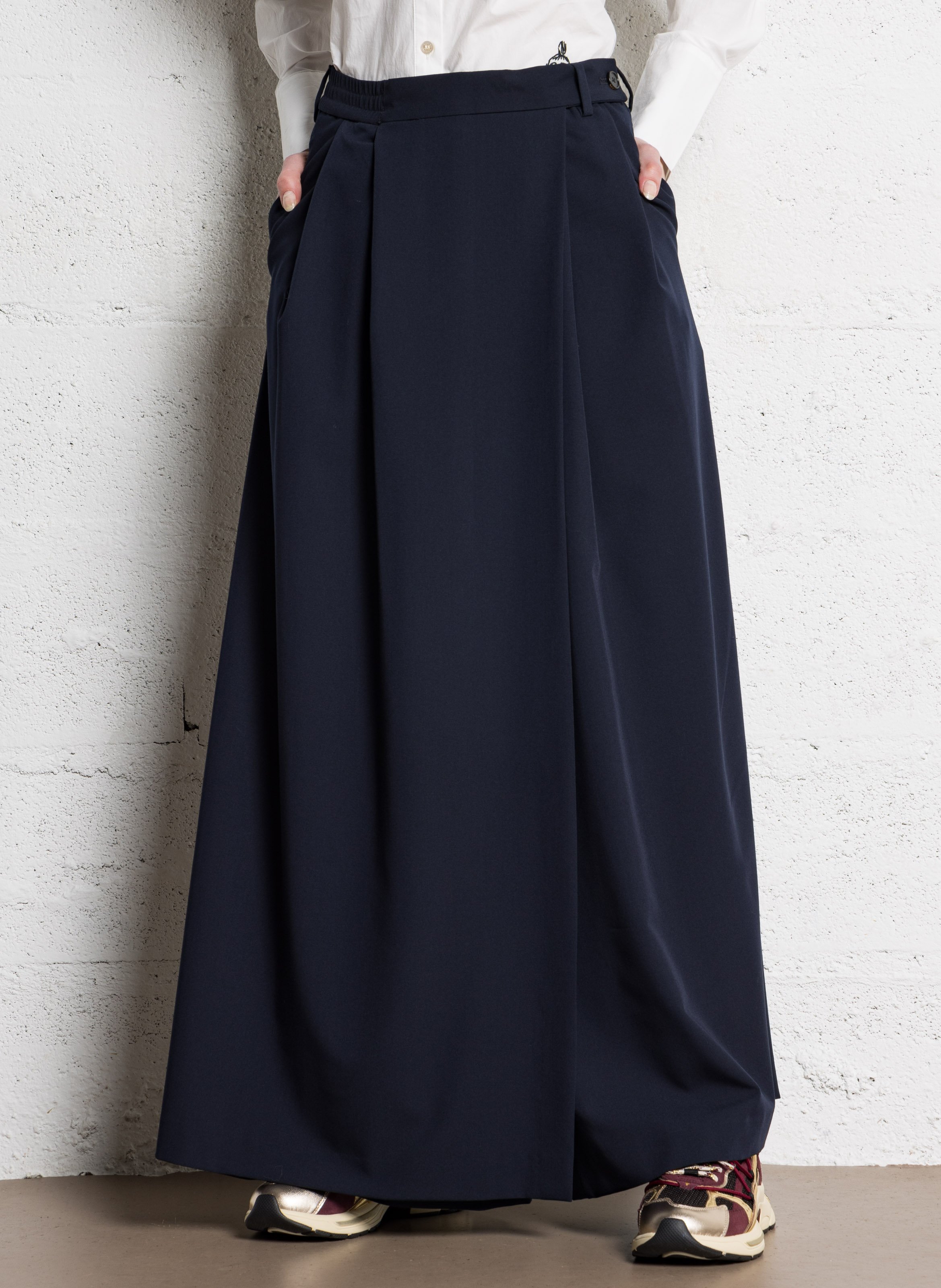 Wijde effen broek met wijde pijpen RUE DE TOKYO Blauw