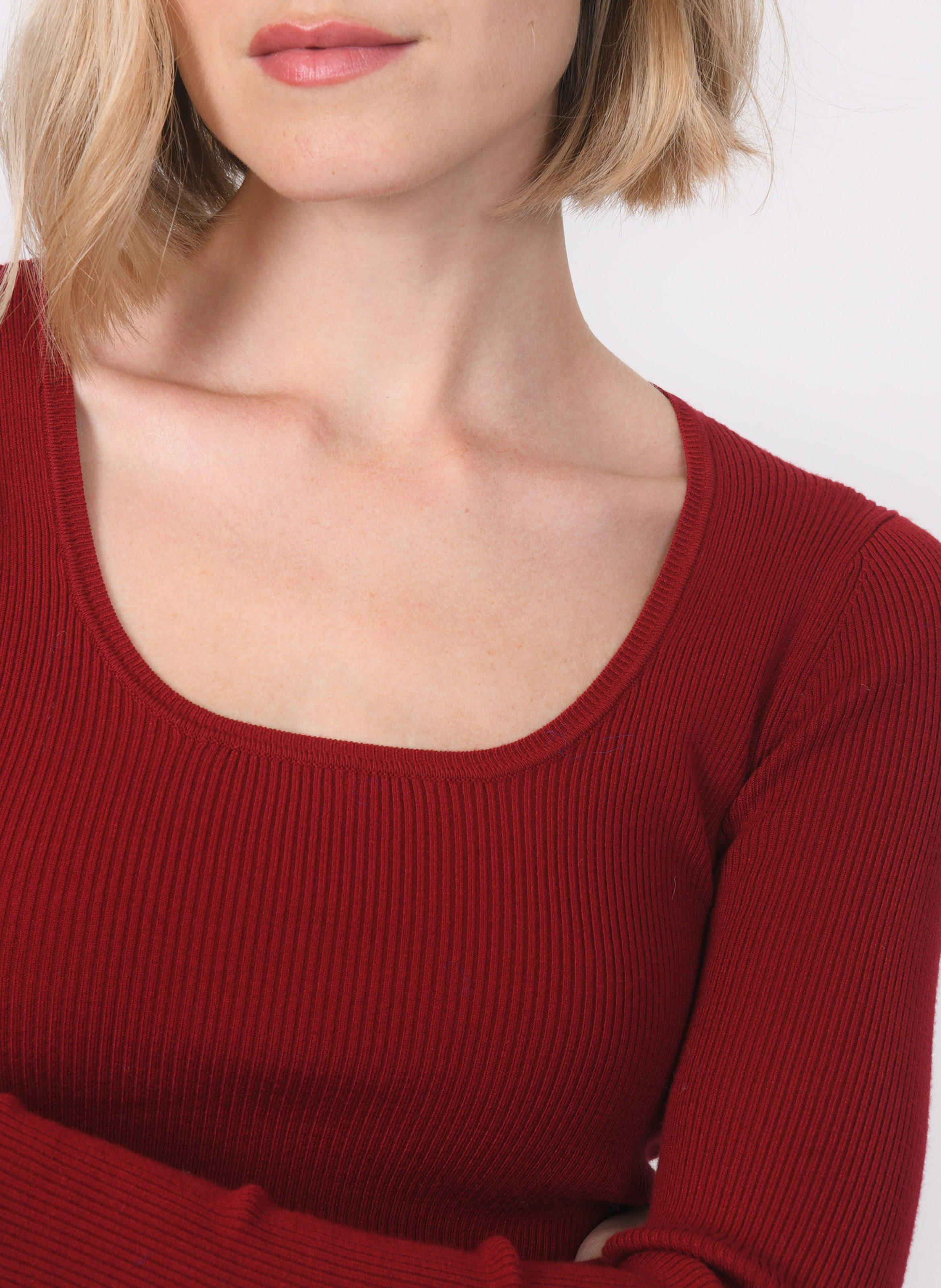 Pull col rond  KOOKAI Rouge