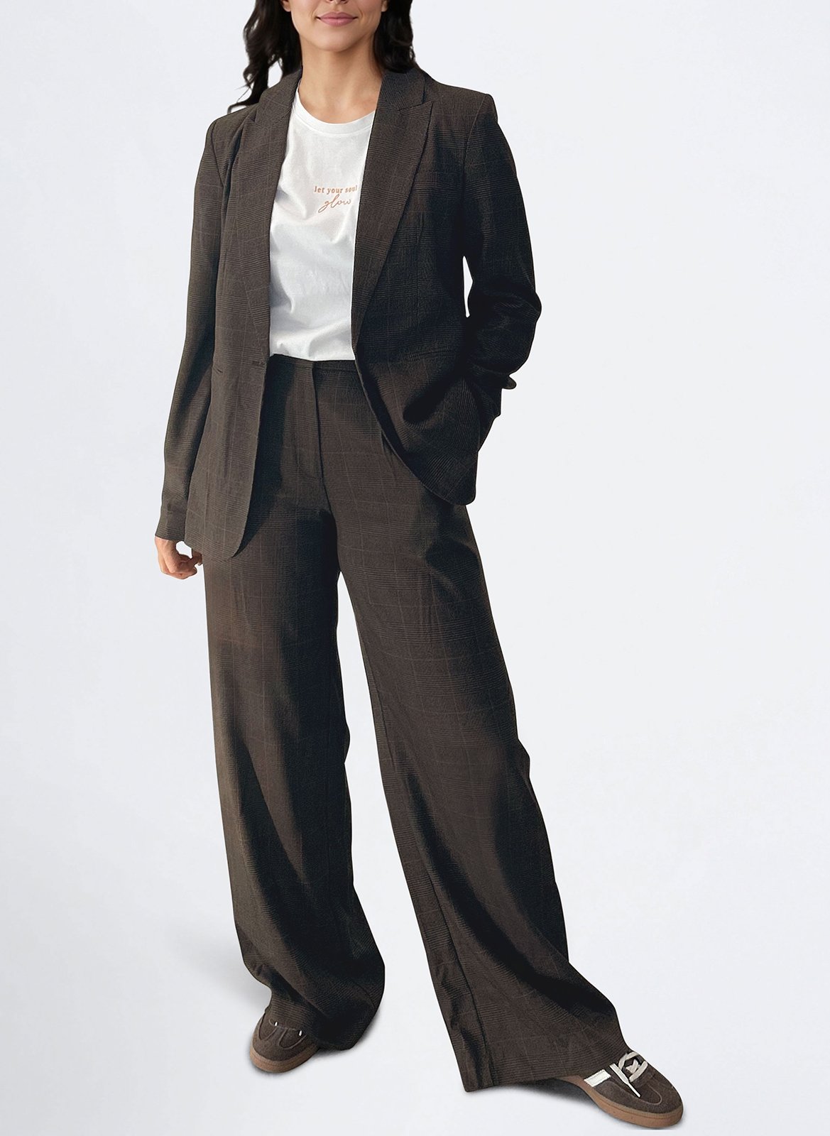 Veste tailleur imprimé VILA Beige