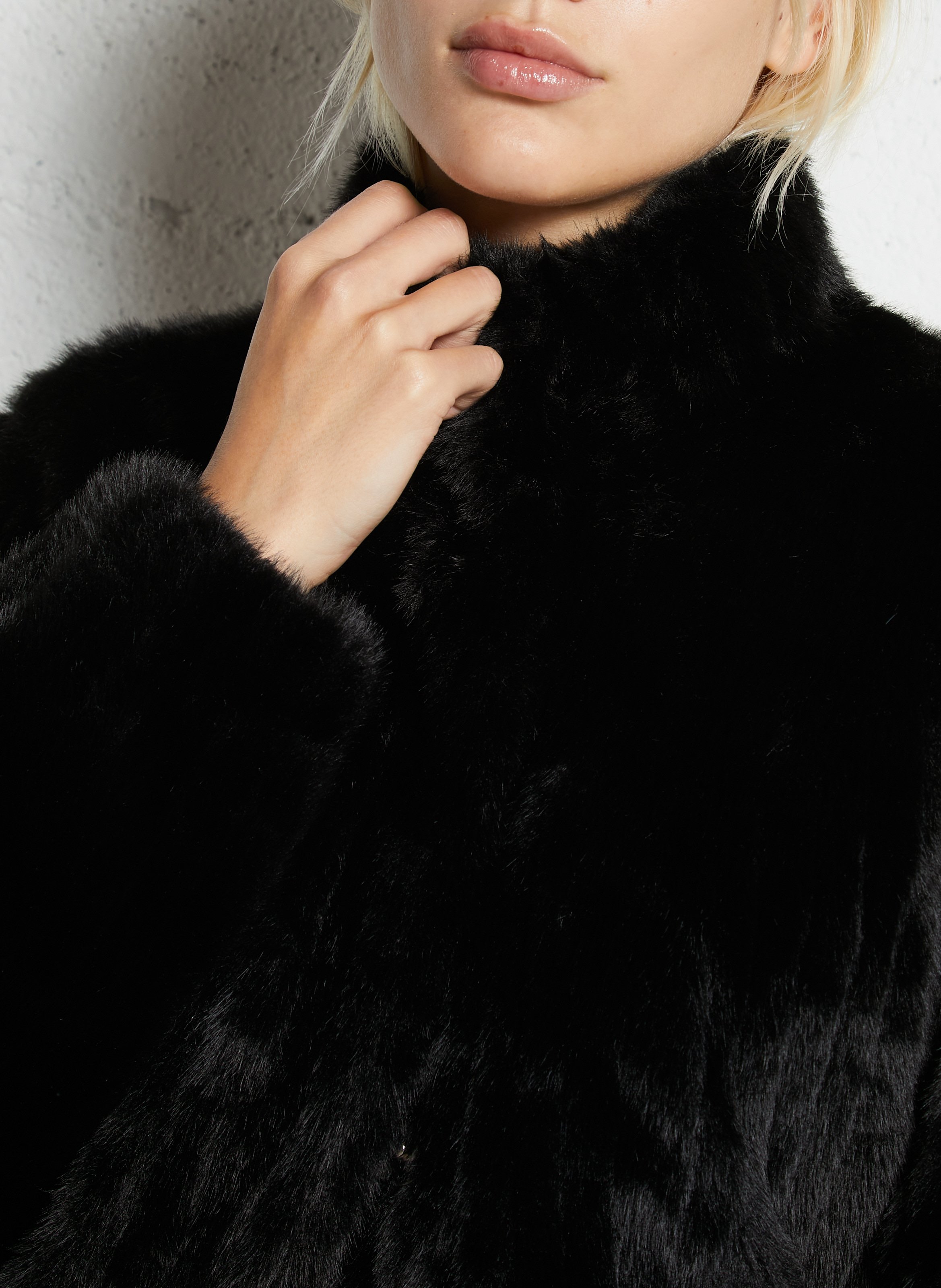 Kunstpelz-Mantel SUD EXPRESS Schwarz