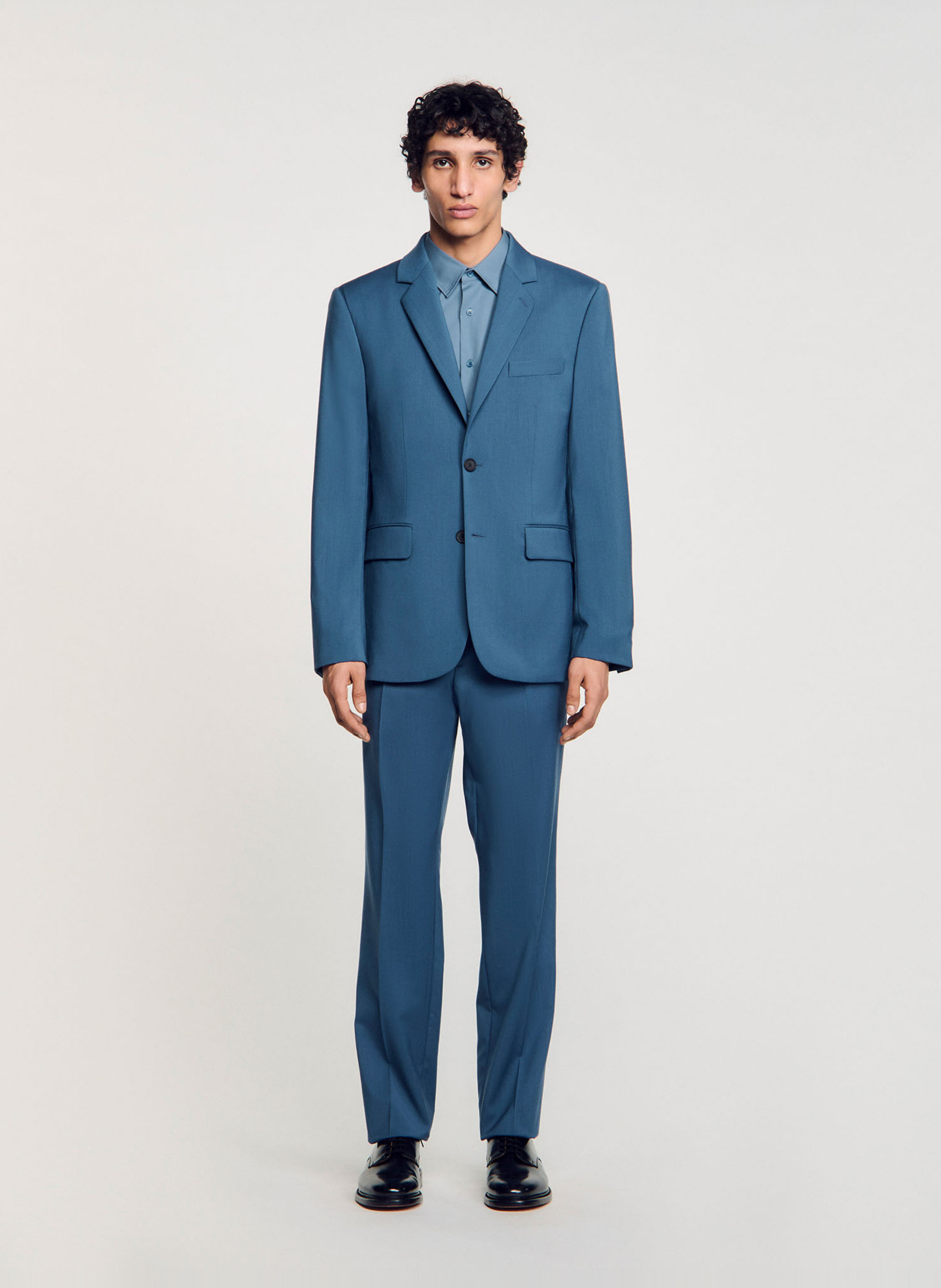 Veste de tailleur en laine SANDRO Bleu