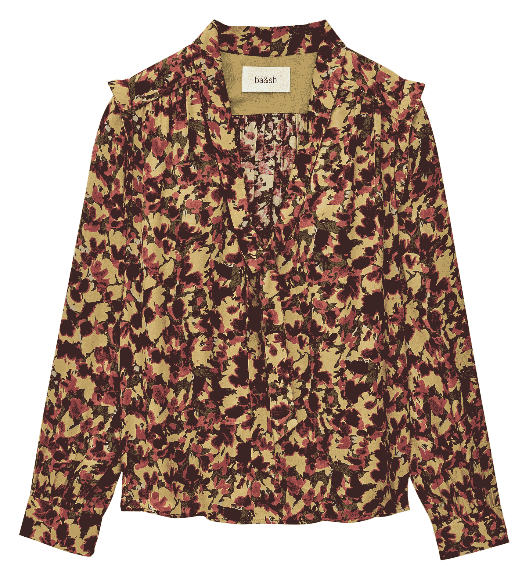 Rechte blouse met henleykraag en print BA&SH Oranje