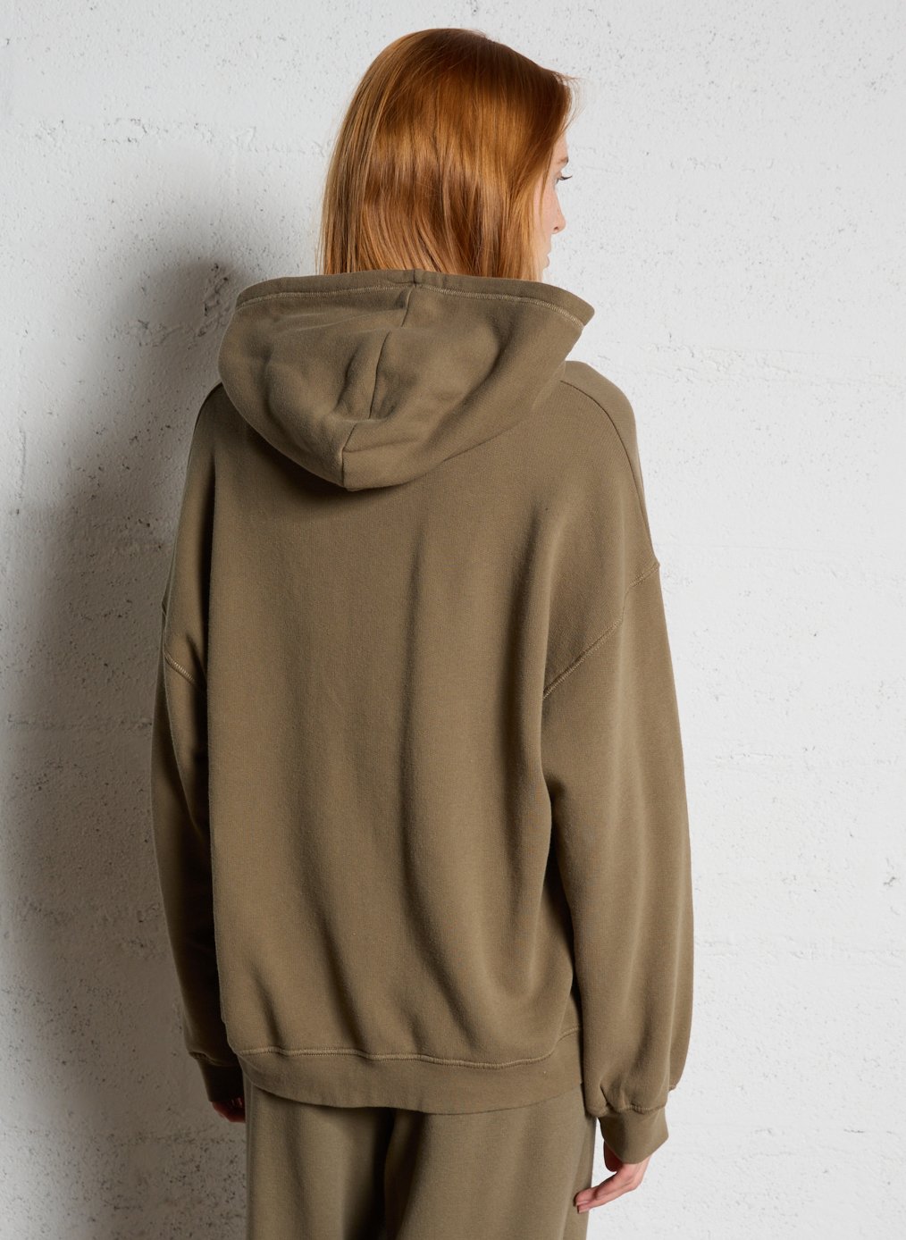 Oversized heathered hoodie AMERICAN VINTAGE Green