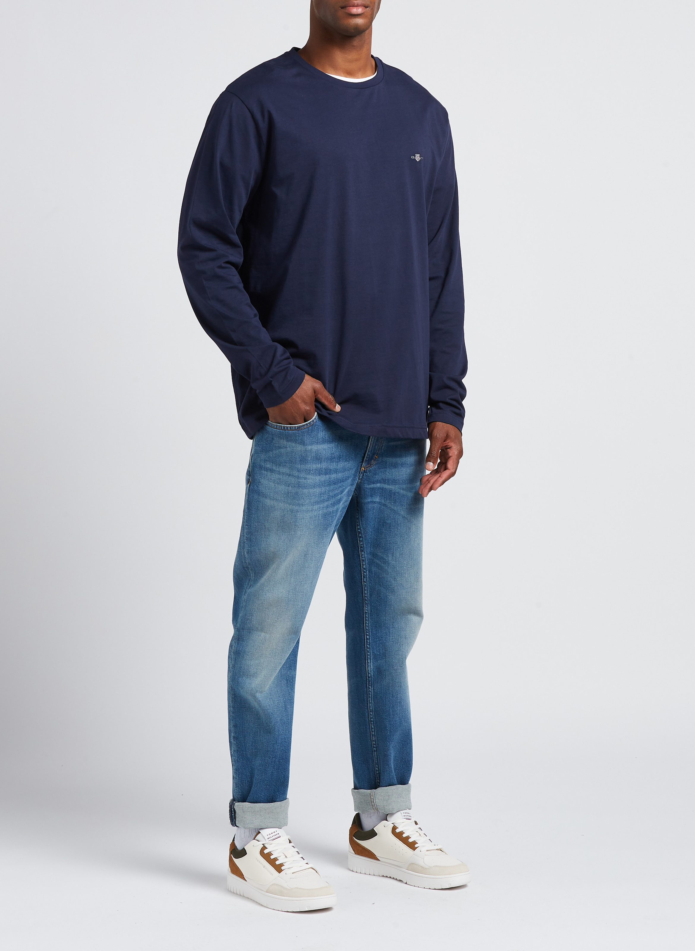 Regular-fit, katoenen T-shirt met ronde hals GANT Blauw
