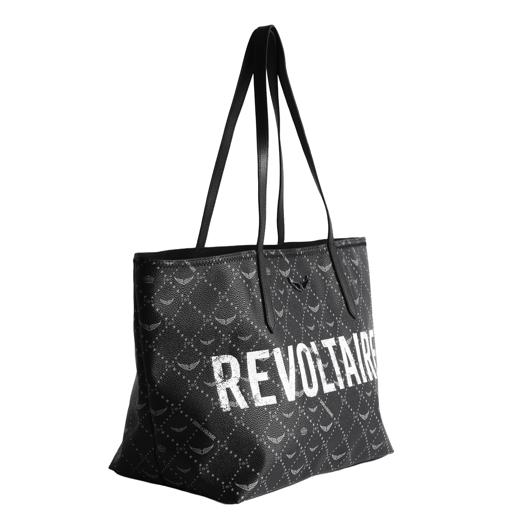 <em>Canvas Monogram Print Tote Bag</em> ZADIG&VOLTAIRE Black