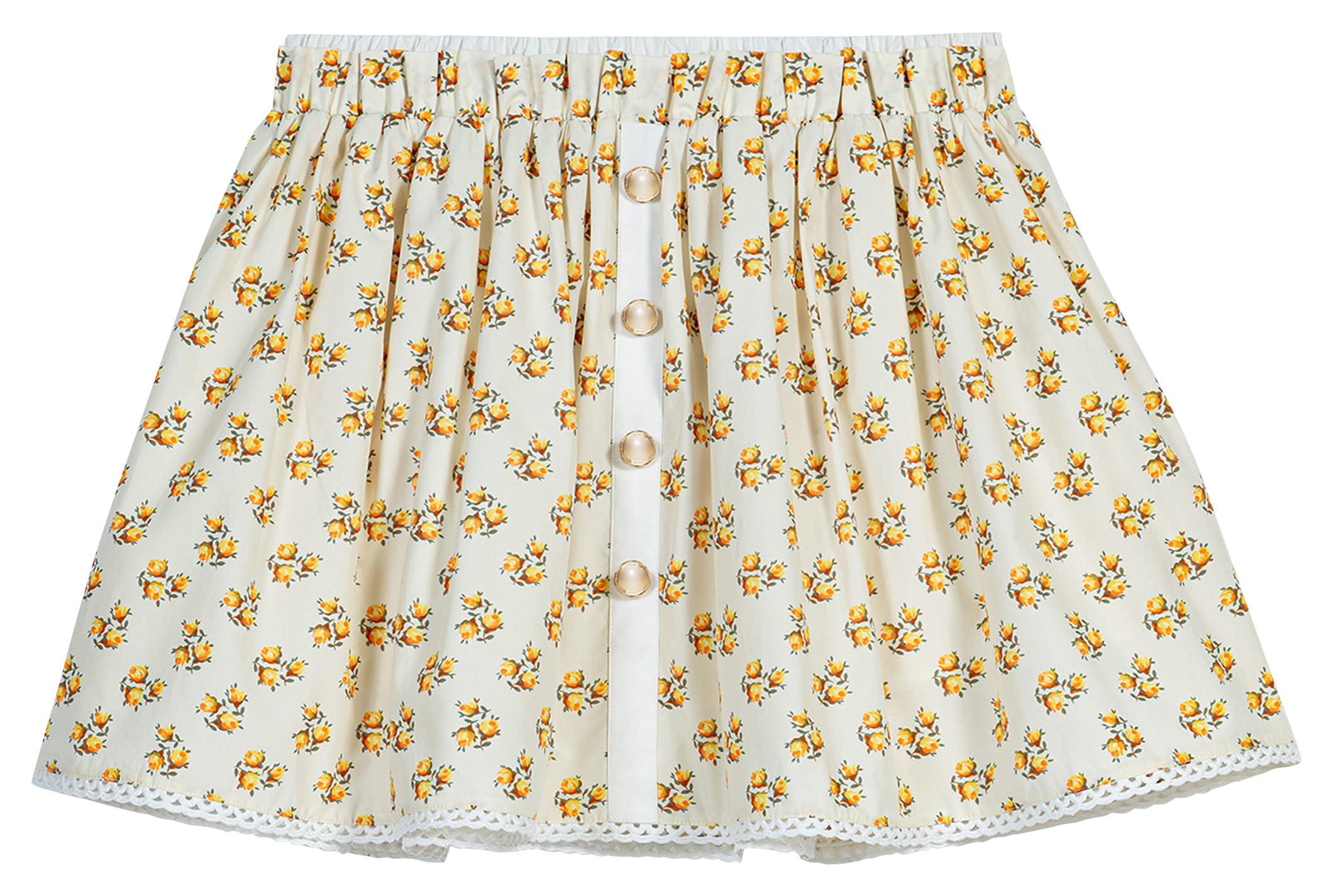 Gerende rok met print  MAJE Geel